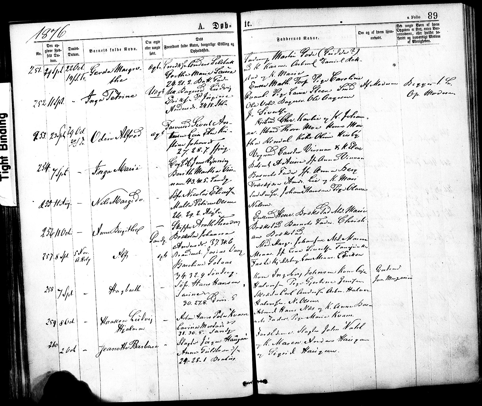 Ministerialprotokoller, klokkerbøker og fødselsregistre - Sør-Trøndelag, AV/SAT-A-1456/602/L0118: Parish register (official) no. 602A16, 1873-1879, p. 89