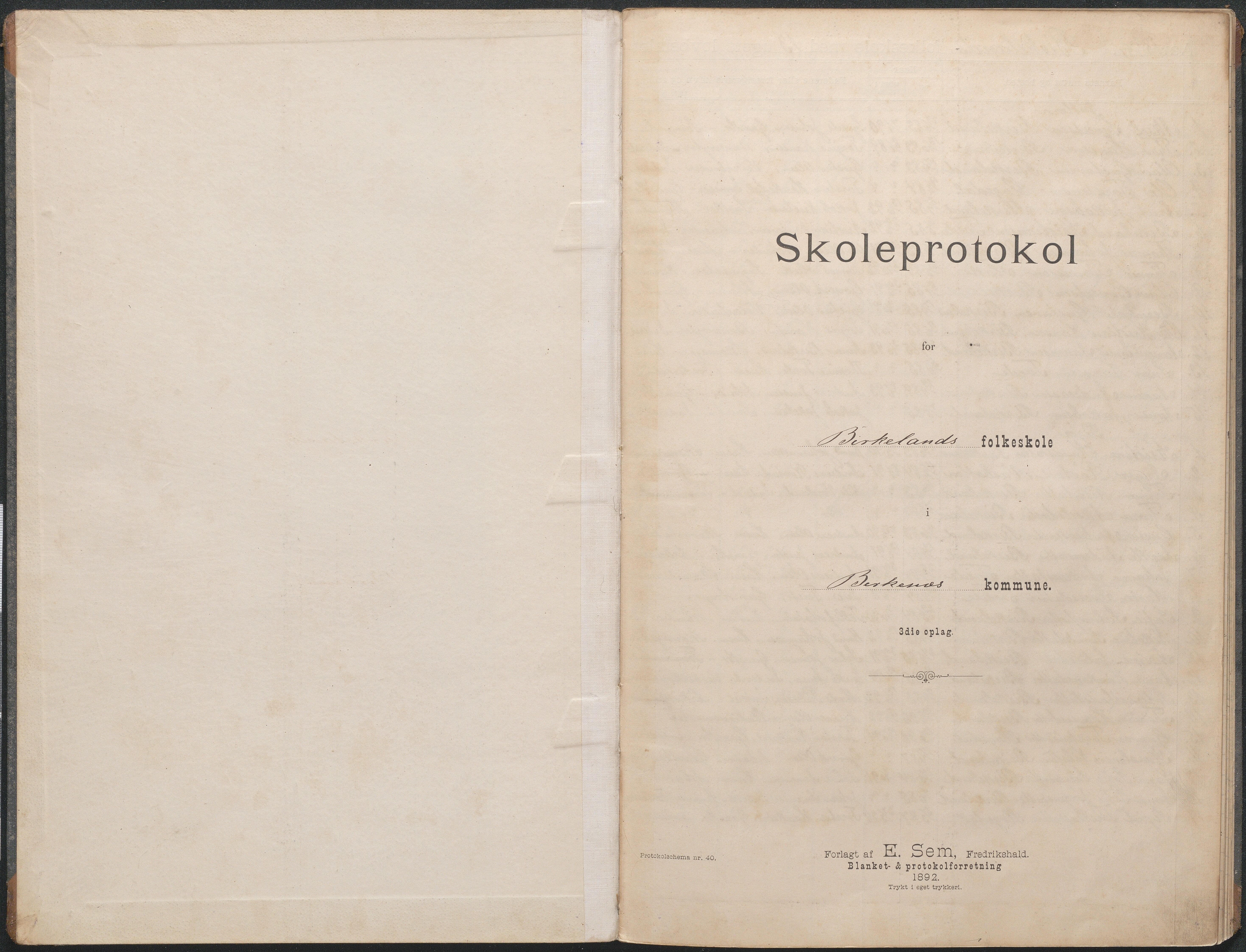 Birkenes kommune, Birkenes krets/Birkeland folkeskole frem til 1991, AAKS/KA0928-550a_91/F02/L0004: Skoleprotokoll, 1896-1907