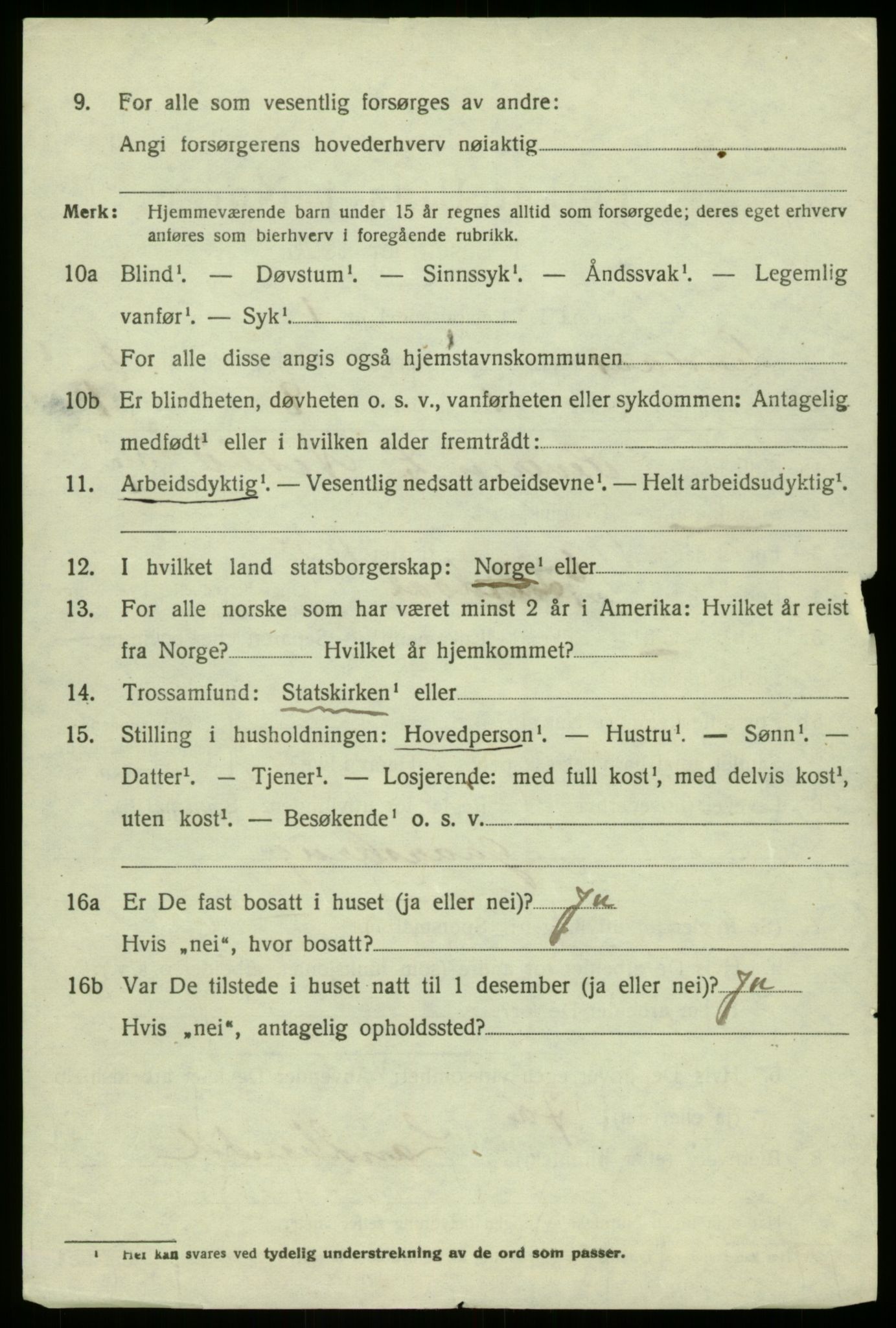 SAB, 1920 census for Lindås, 1920, p. 1588