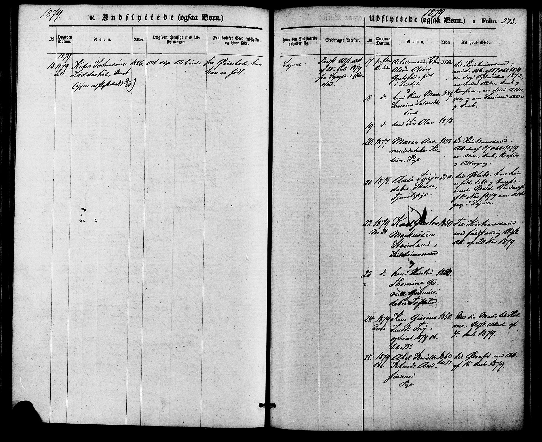 Søgne sokneprestkontor, AV/SAK-1111-0037/F/Fa/Fab/L0011: Parish register (official) no. A 11, 1869-1879, p. 273