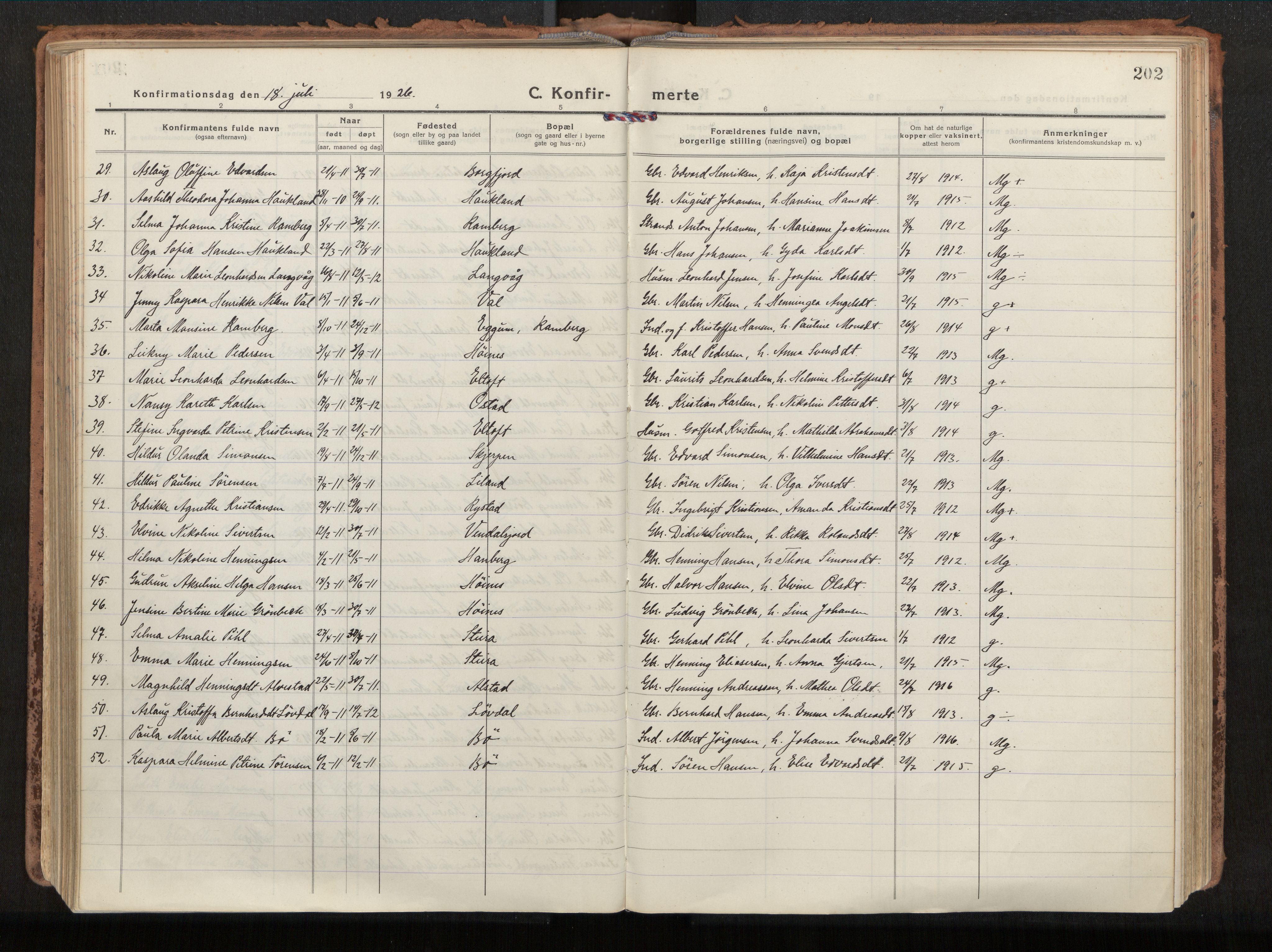 Ministerialprotokoller, klokkerbøker og fødselsregistre - Nordland, AV/SAT-A-1459/880/L1136: Parish register (official) no. 880A10, 1919-1927, p. 202