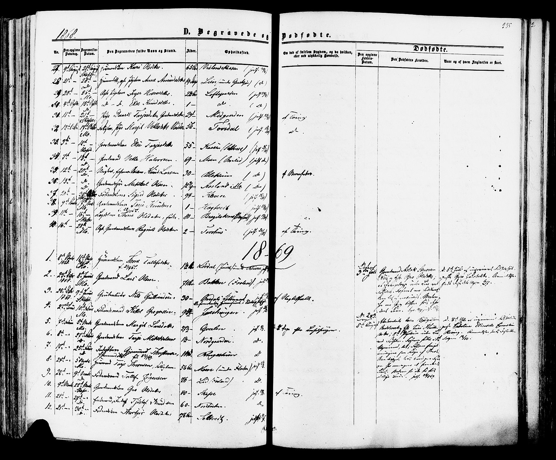 Mo kirkebøker, SAKO/A-286/F/Fa/L0006: Parish register (official) no. I 6, 1865-1885, p. 235