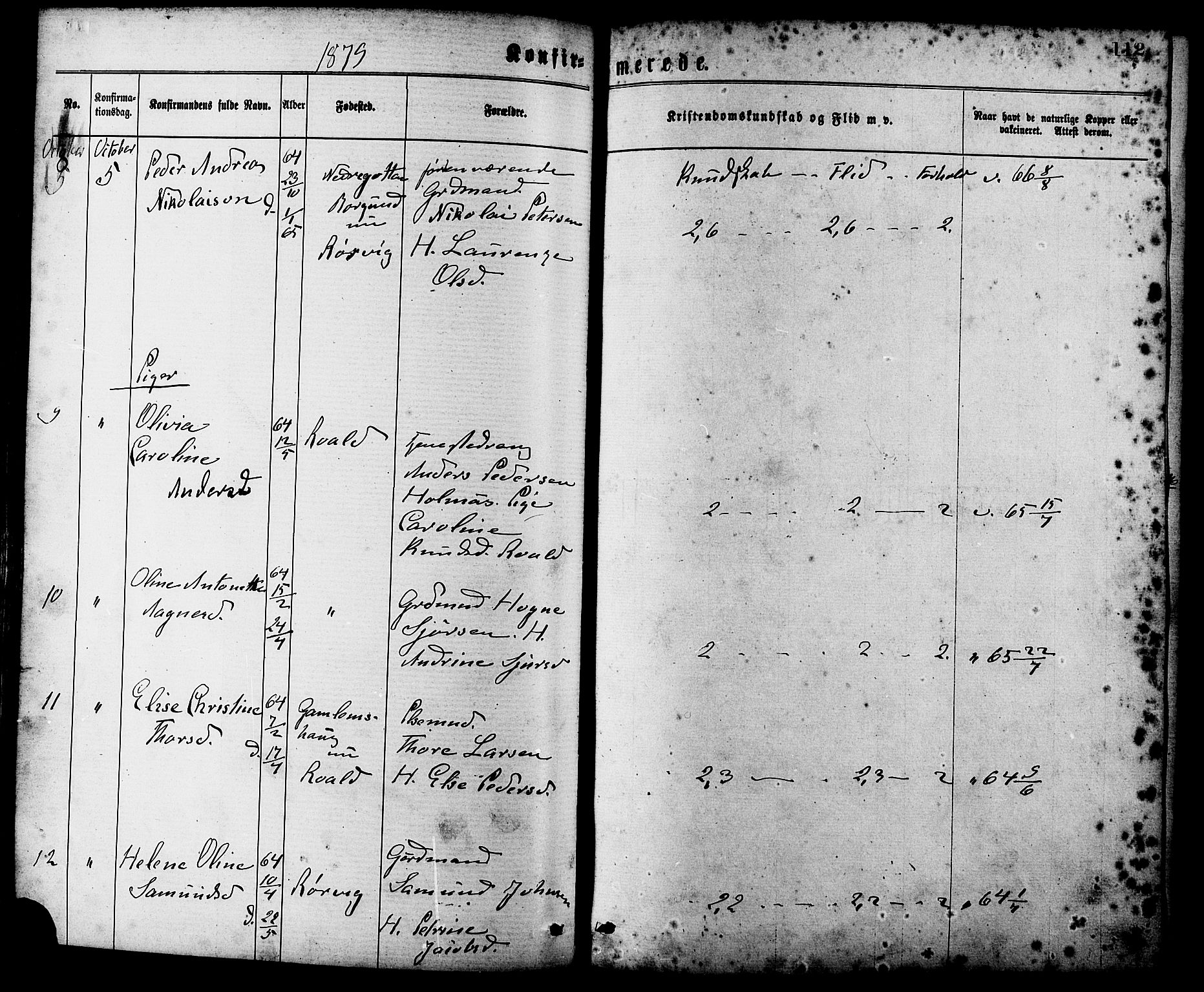 Ministerialprotokoller, klokkerbøker og fødselsregistre - Møre og Romsdal, SAT/A-1454/537/L0519: Parish register (official) no. 537A03, 1876-1889, p. 112