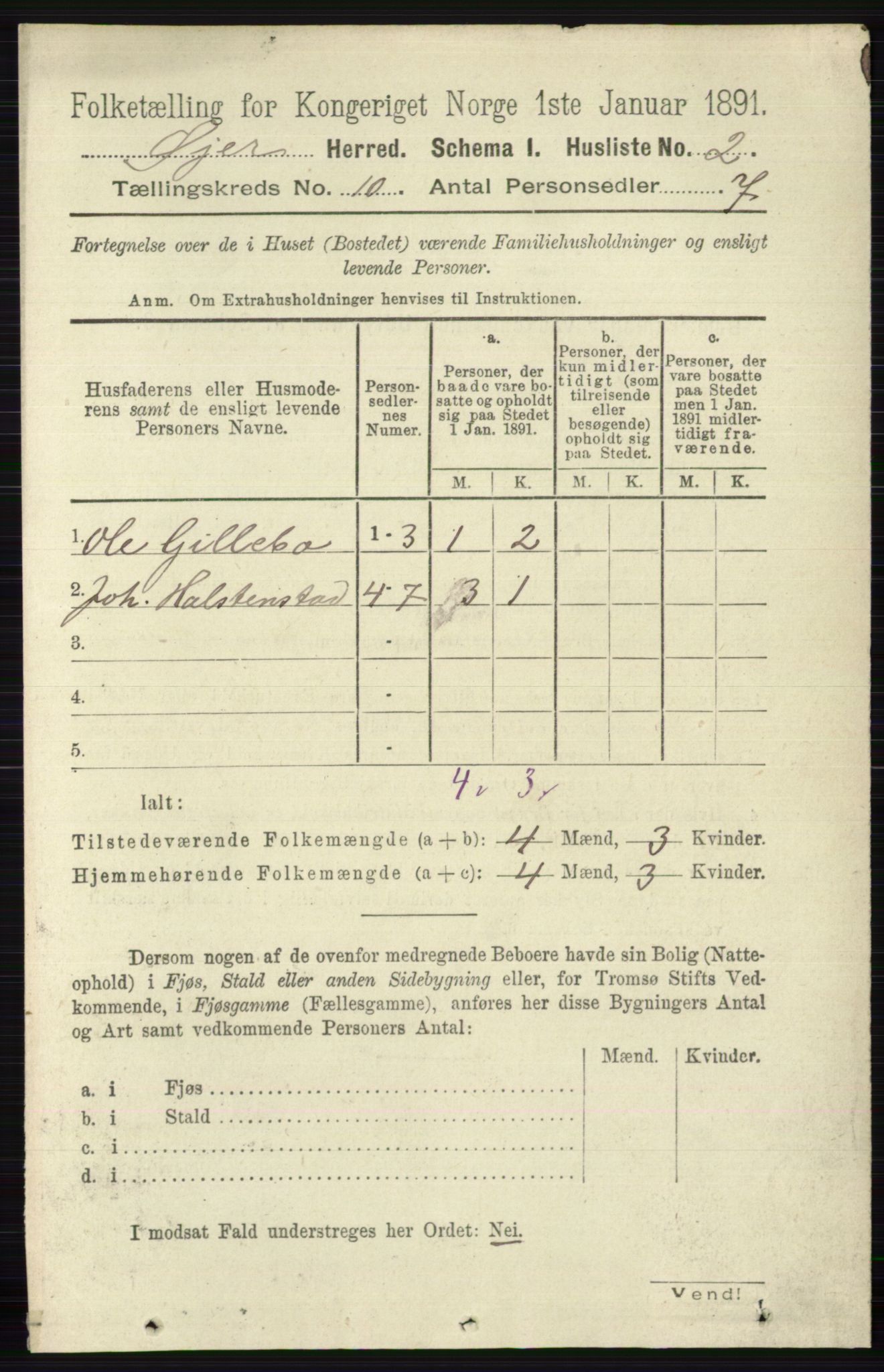 RA, 1891 census for 0521 Øyer, 1891, p. 3496