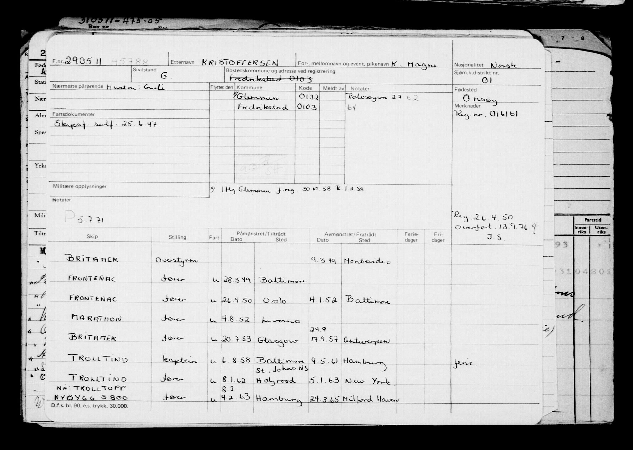 Direktoratet for sjømenn, AV/RA-S-3545/G/Gb/L0096: Hovedkort, 1911, p. 485