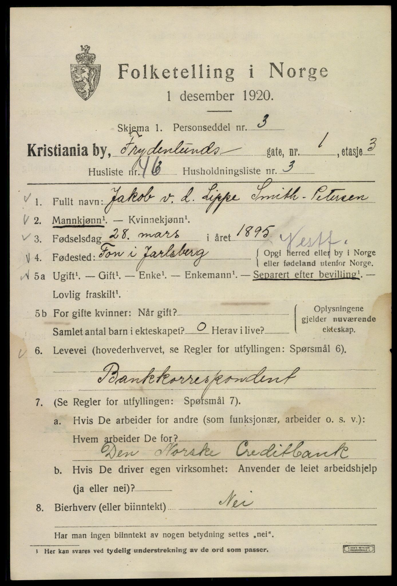 SAO, 1920 census for Kristiania, 1920, p. 243657