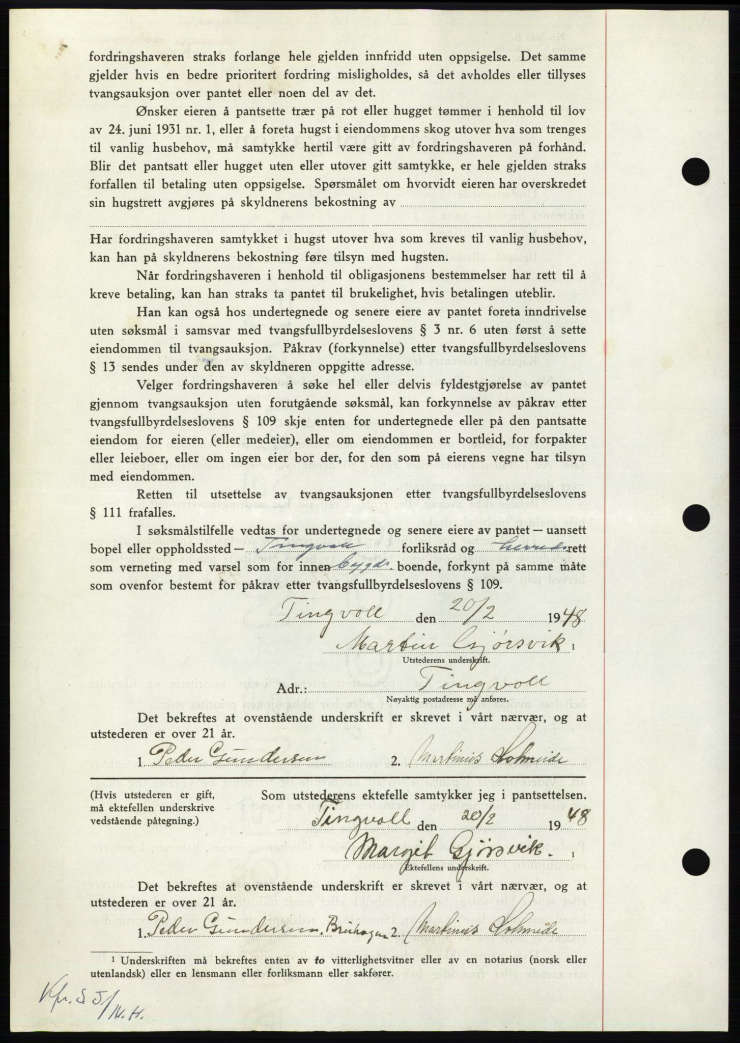 Nordmøre sorenskriveri, AV/SAT-A-4132/1/2/2Ca: Mortgage book no. B98, 1948-1948, Diary no: : 556/1948