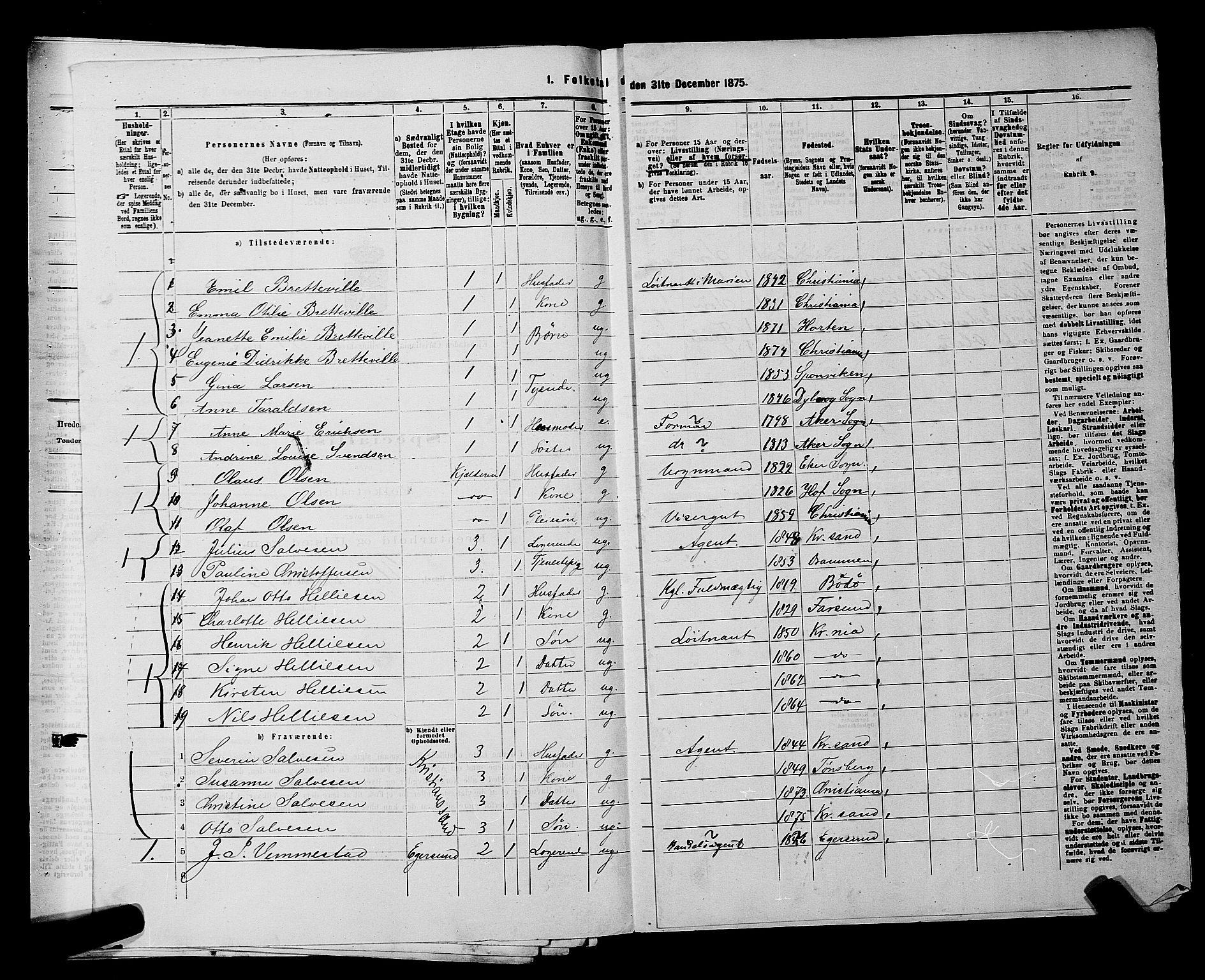 RA, 1875 census for 0301 Kristiania, 1875, p. 6014