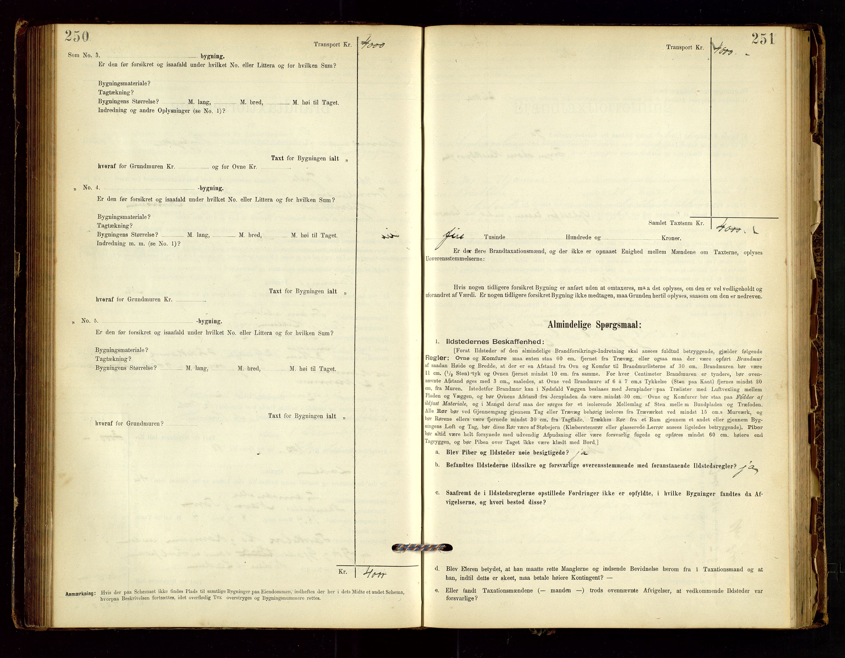 Hjelmeland lensmannskontor, AV/SAST-A-100439/Gob/L0001: "Brandtaxationsprotokol", 1895-1932, p. 250-251