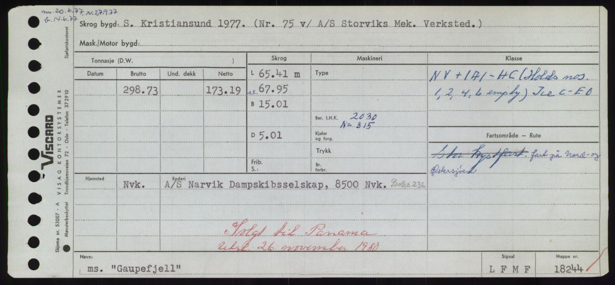 Sjøfartsdirektoratet med forløpere, Skipsmålingen, RA/S-1627/H/Hd/L0012: Fartøy, G-Glø, p. 115