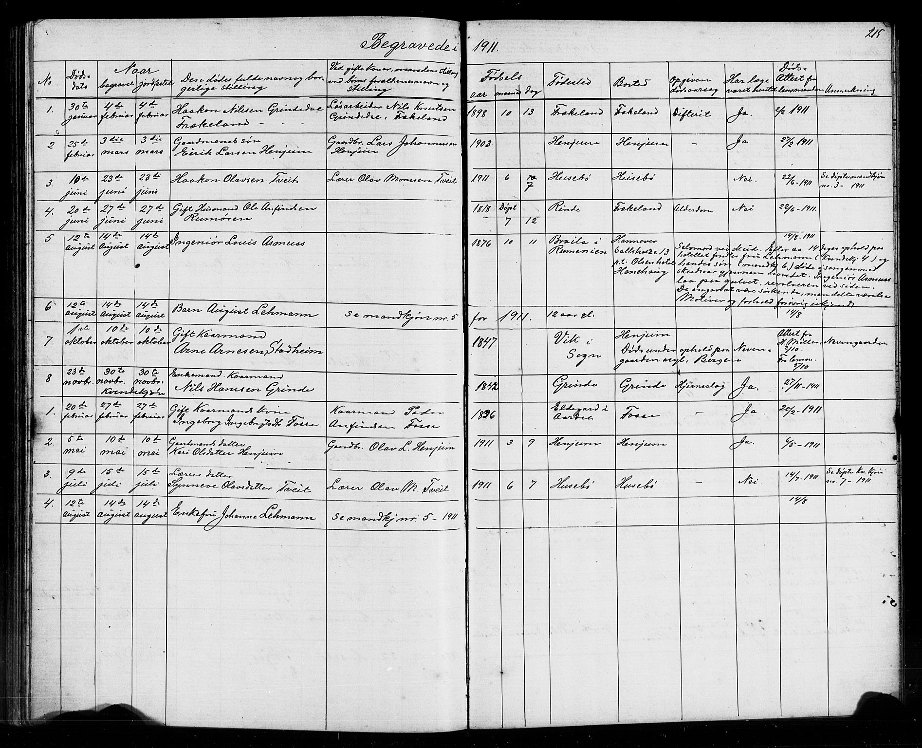 Leikanger sokneprestembete, SAB/A-81001: Parish register (copy) no. A 1, 1873-1916, p. 215