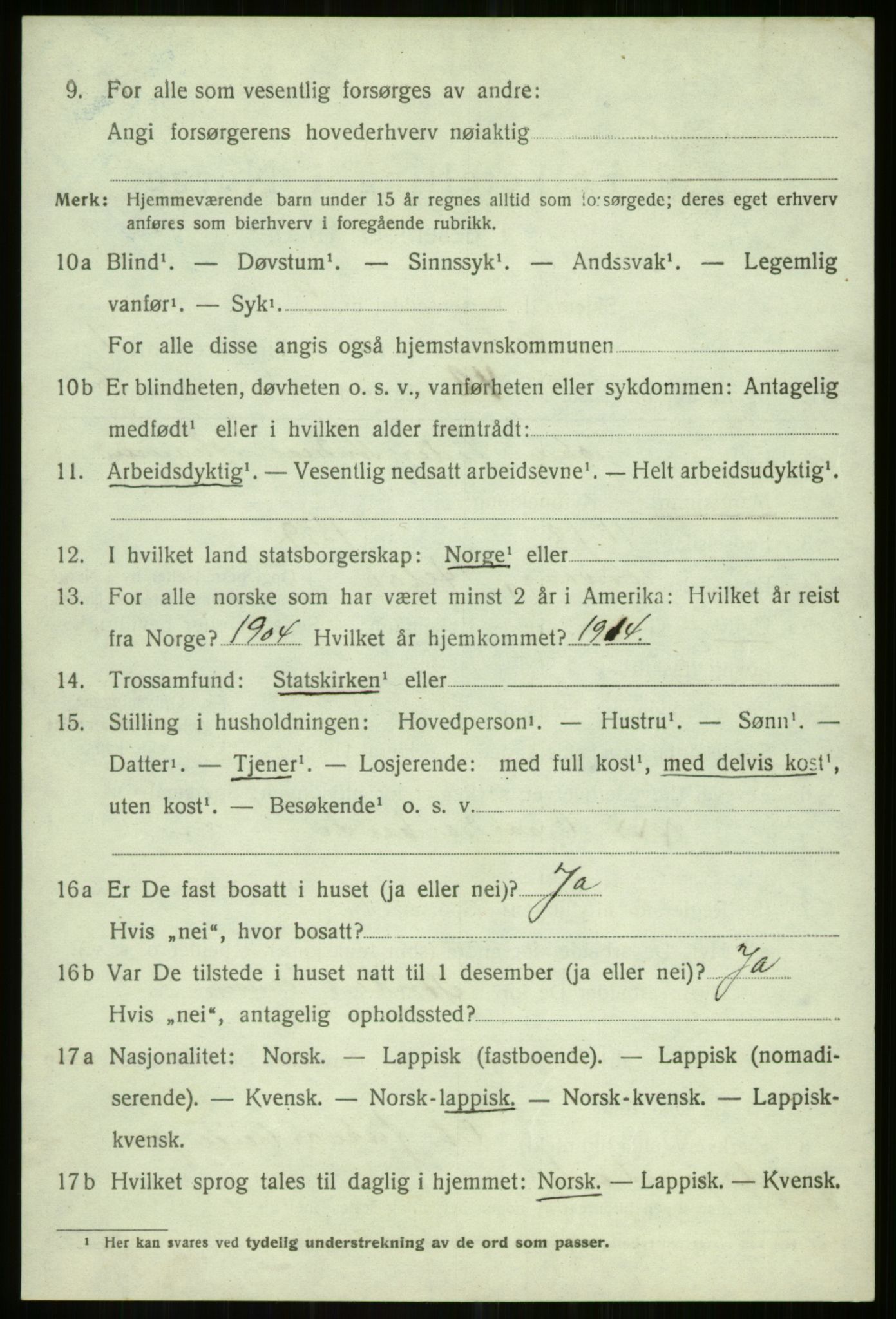 SATØ, 1920 census for Helgøy, 1920, p. 1073