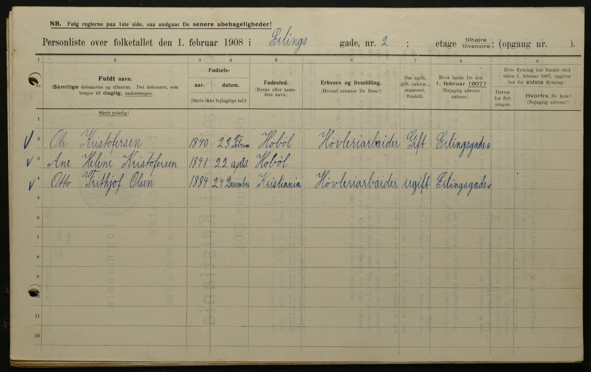 OBA, Municipal Census 1908 for Kristiania, 1908, p. 20022