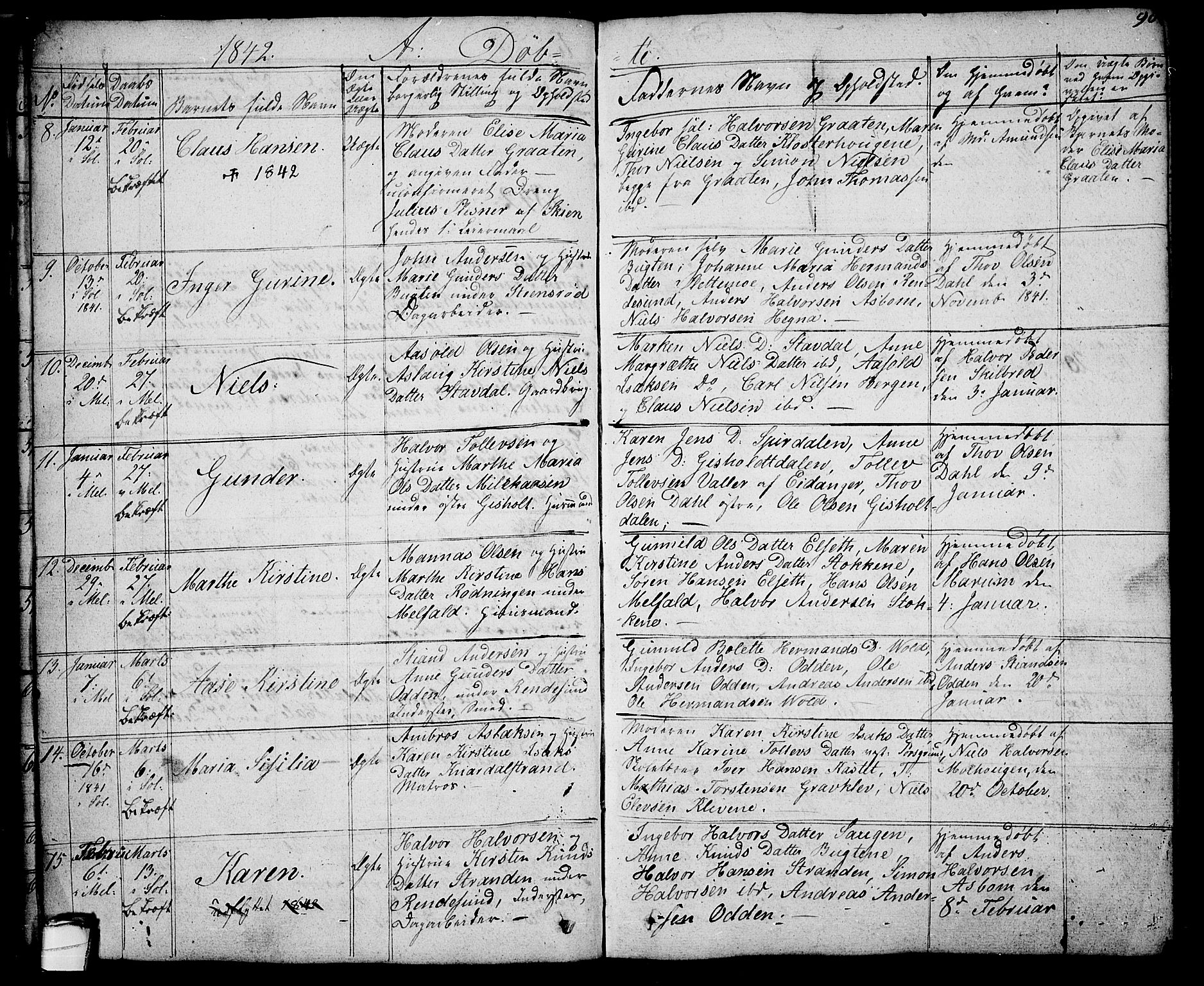 Solum kirkebøker, AV/SAKO-A-306/G/Ga/L0002: Parish register (copy) no. I 2, 1834-1848, p. 90