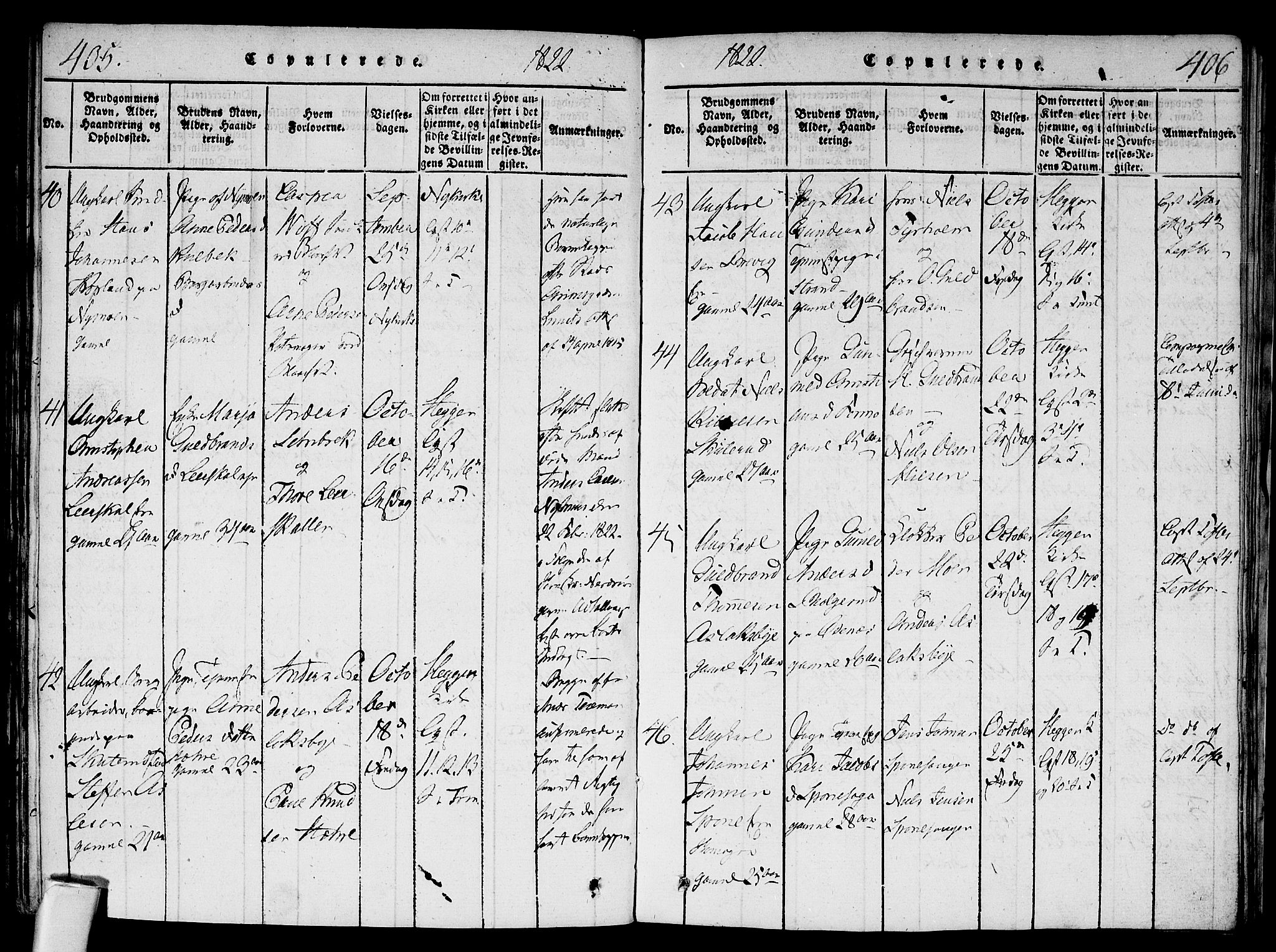 Modum kirkebøker, AV/SAKO-A-234/F/Fa/L0004: Parish register (official) no. 4, 1818-1824, p. 405-406