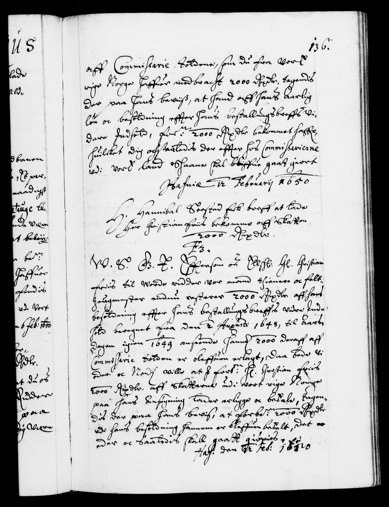 Danske Kanselli 1572-1799, RA/EA-3023/F/Fc/Fca/Fcab/L0008: Norske tegnelser (mikrofilm), 1648-1652, p. 136a