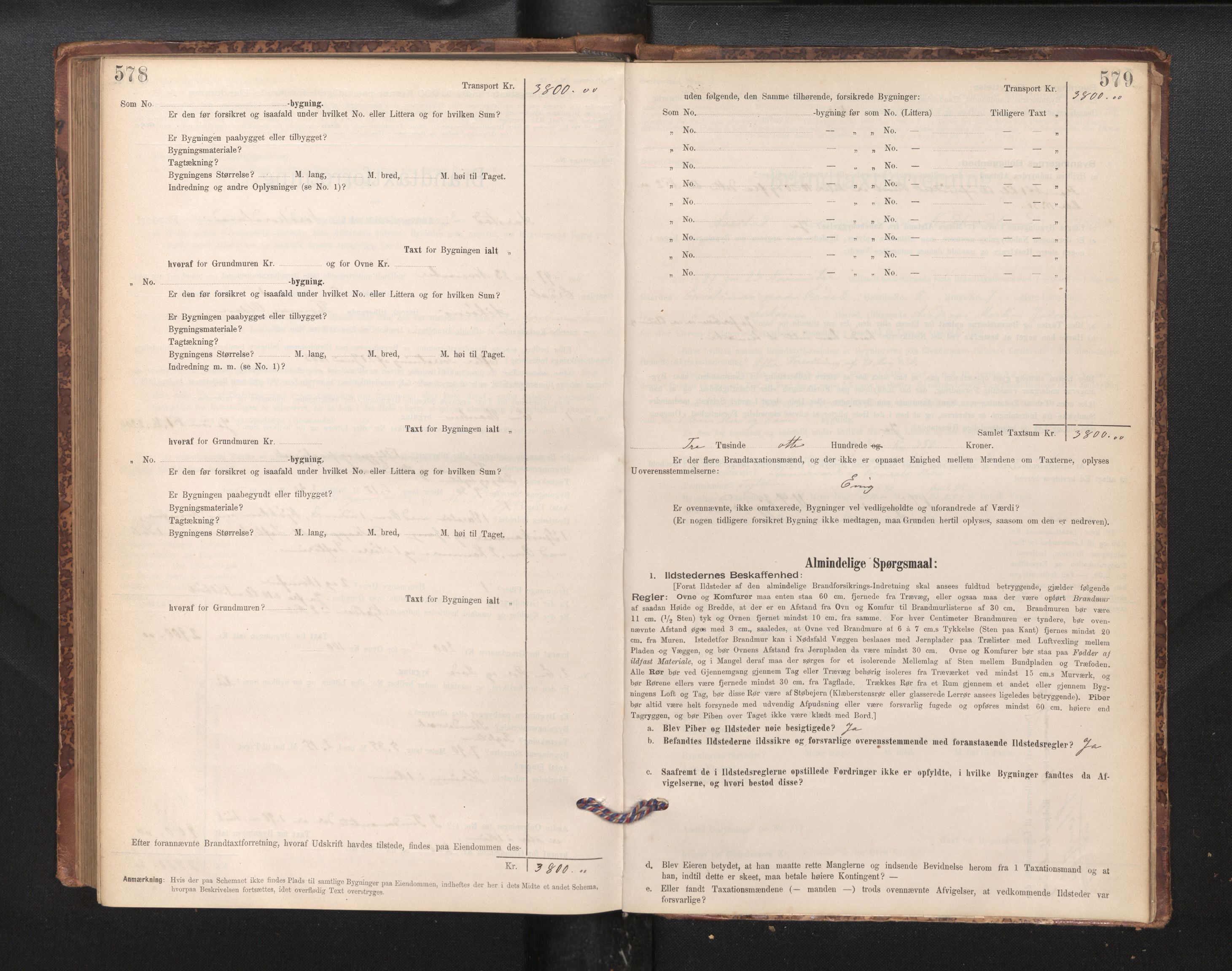 Lensmannen i Årstad, AV/SAB-A-36201/0012/L0011: Branntakstprotokoll,skjematakst, 1895-1901, p. 578-579
