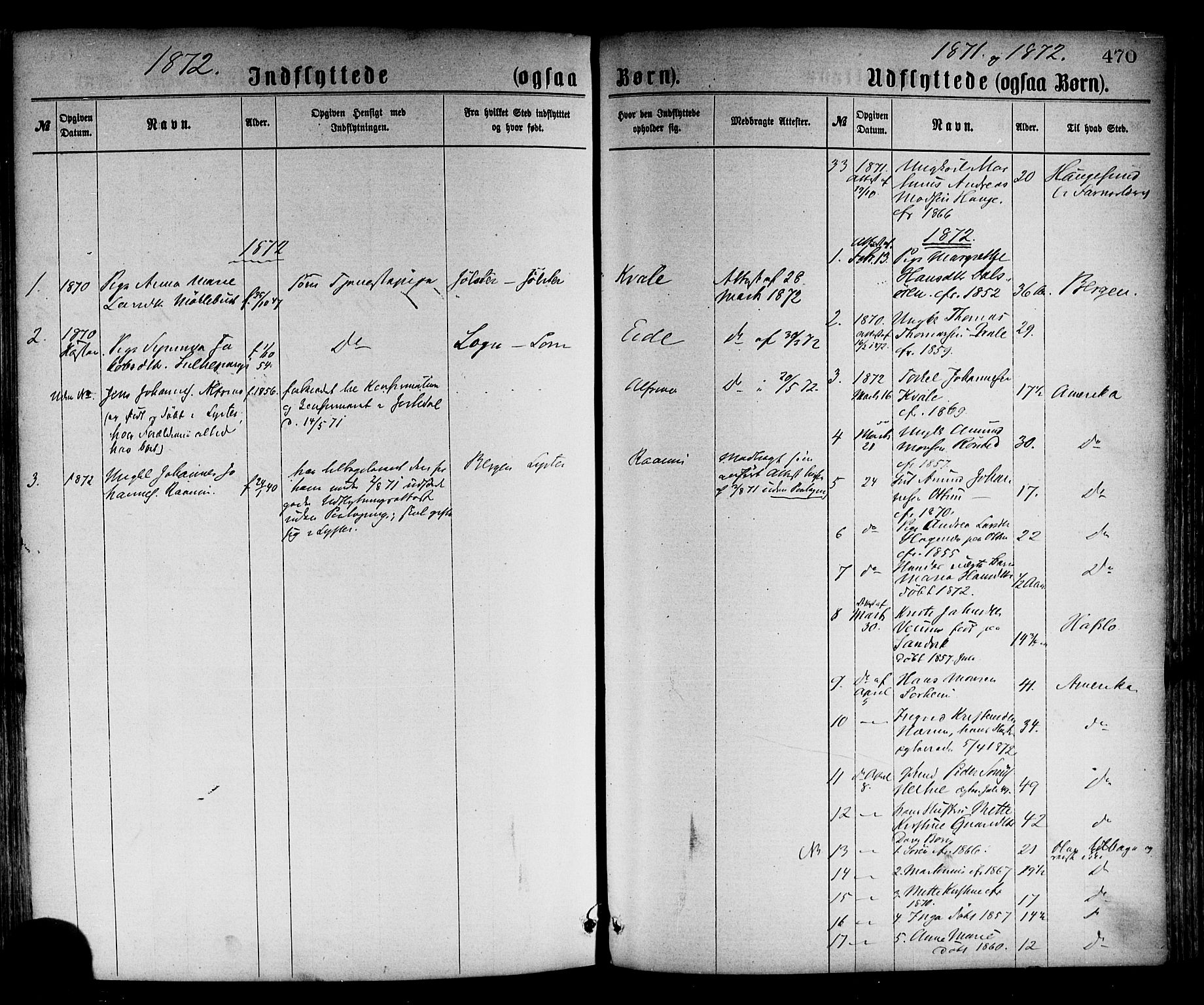 Luster sokneprestembete, SAB/A-81101/H/Haa/Haaa/L0010: Parish register (official) no. A 10, 1871-1886, p. 470