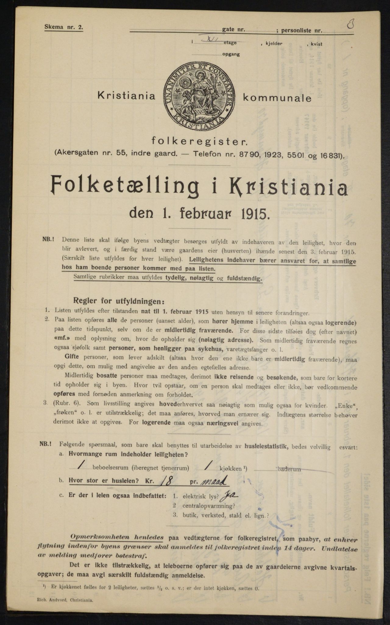 OBA, Municipal Census 1915 for Kristiania, 1915, p. 38054