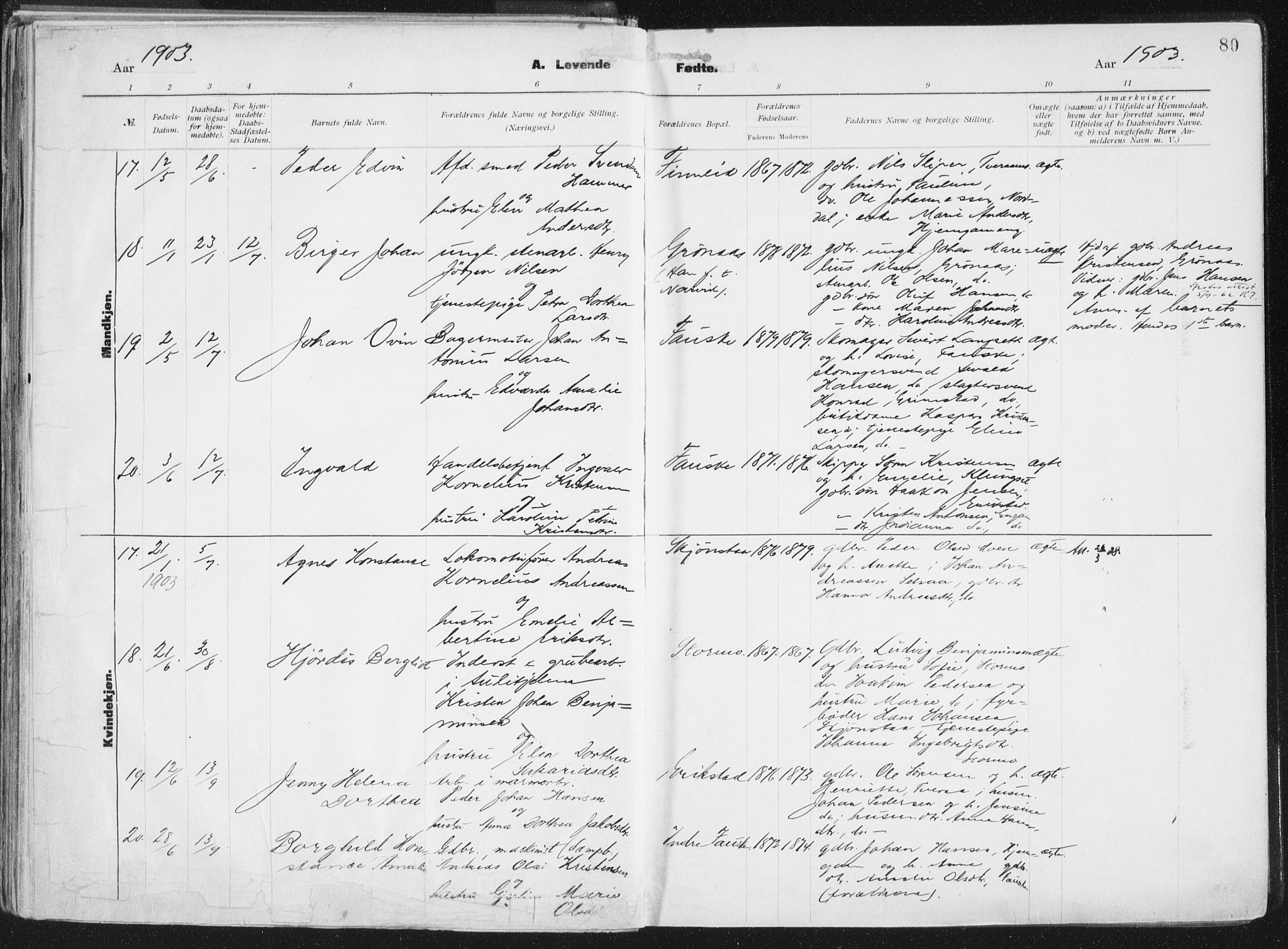 Ministerialprotokoller, klokkerbøker og fødselsregistre - Nordland, AV/SAT-A-1459/849/L0696: Parish register (official) no. 849A08, 1898-1910, p. 80