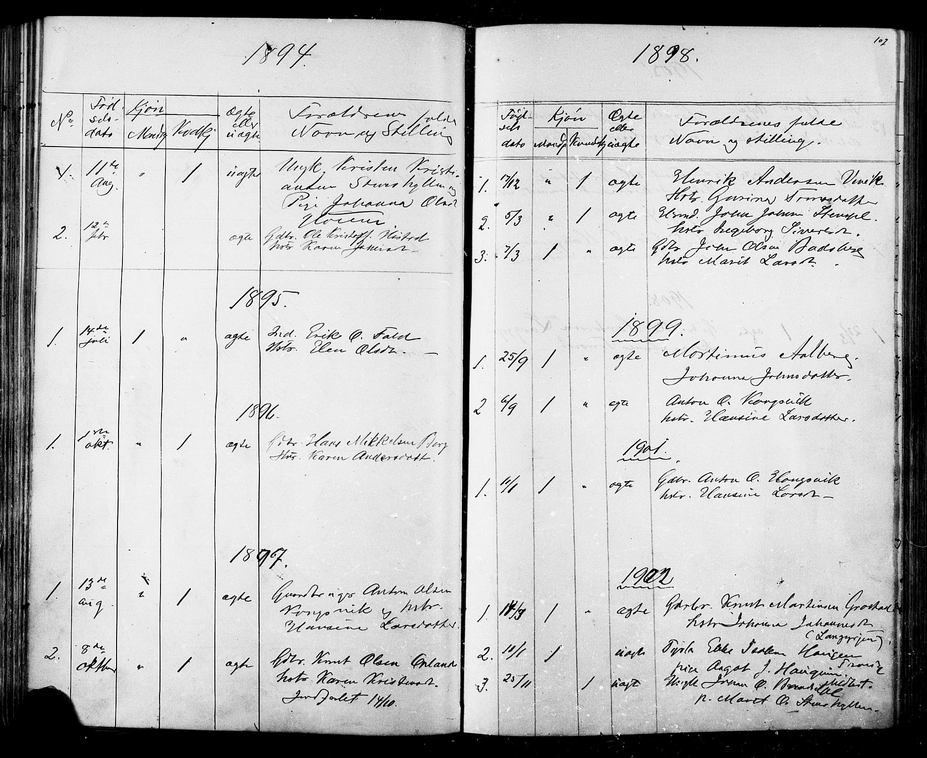 Ministerialprotokoller, klokkerbøker og fødselsregistre - Sør-Trøndelag, SAT/A-1456/612/L0387: Parish register (copy) no. 612C03, 1874-1908, p. 102