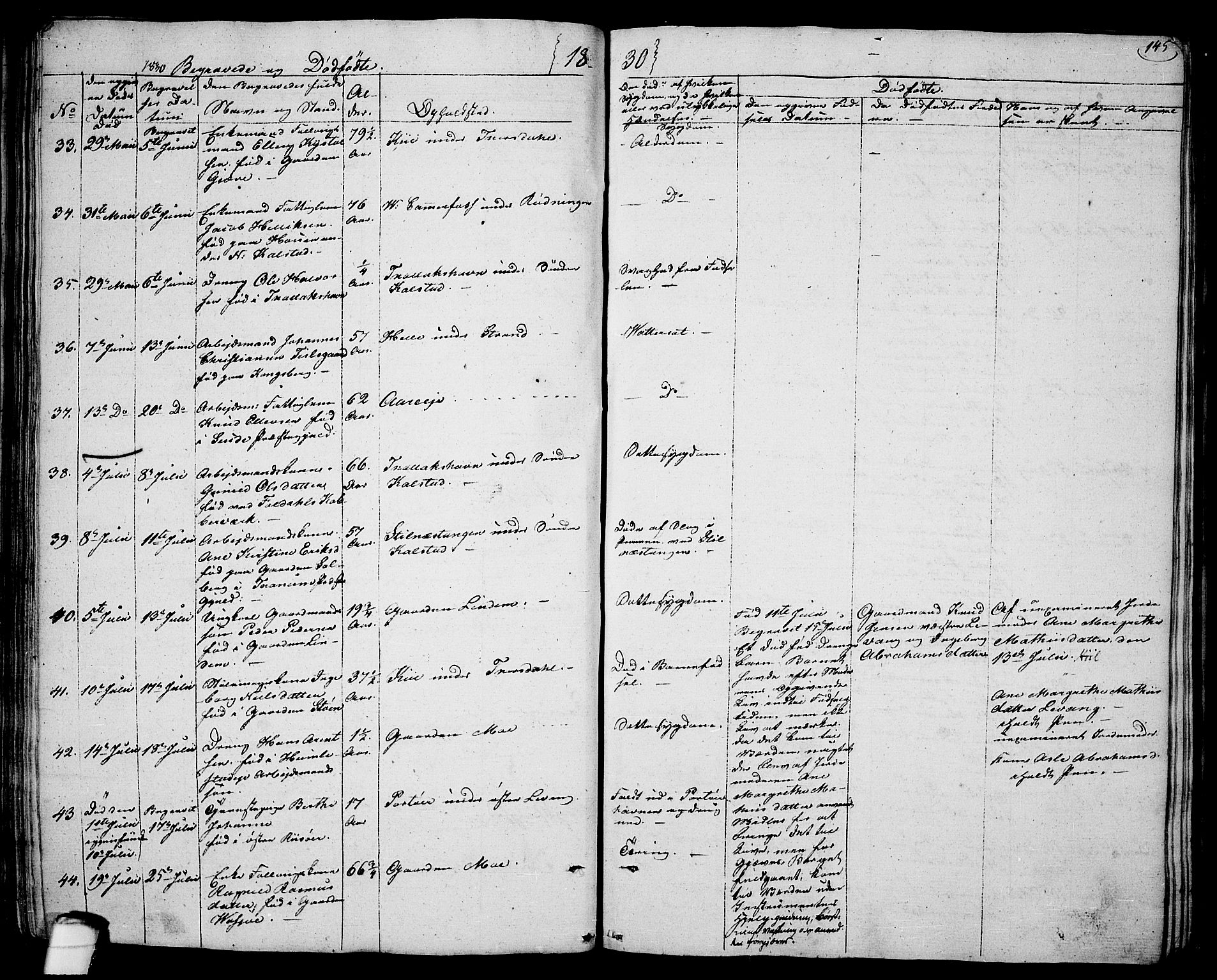 Sannidal kirkebøker, SAKO/A-296/F/Fa/L0005: Parish register (official) no. 5, 1823-1830, p. 145