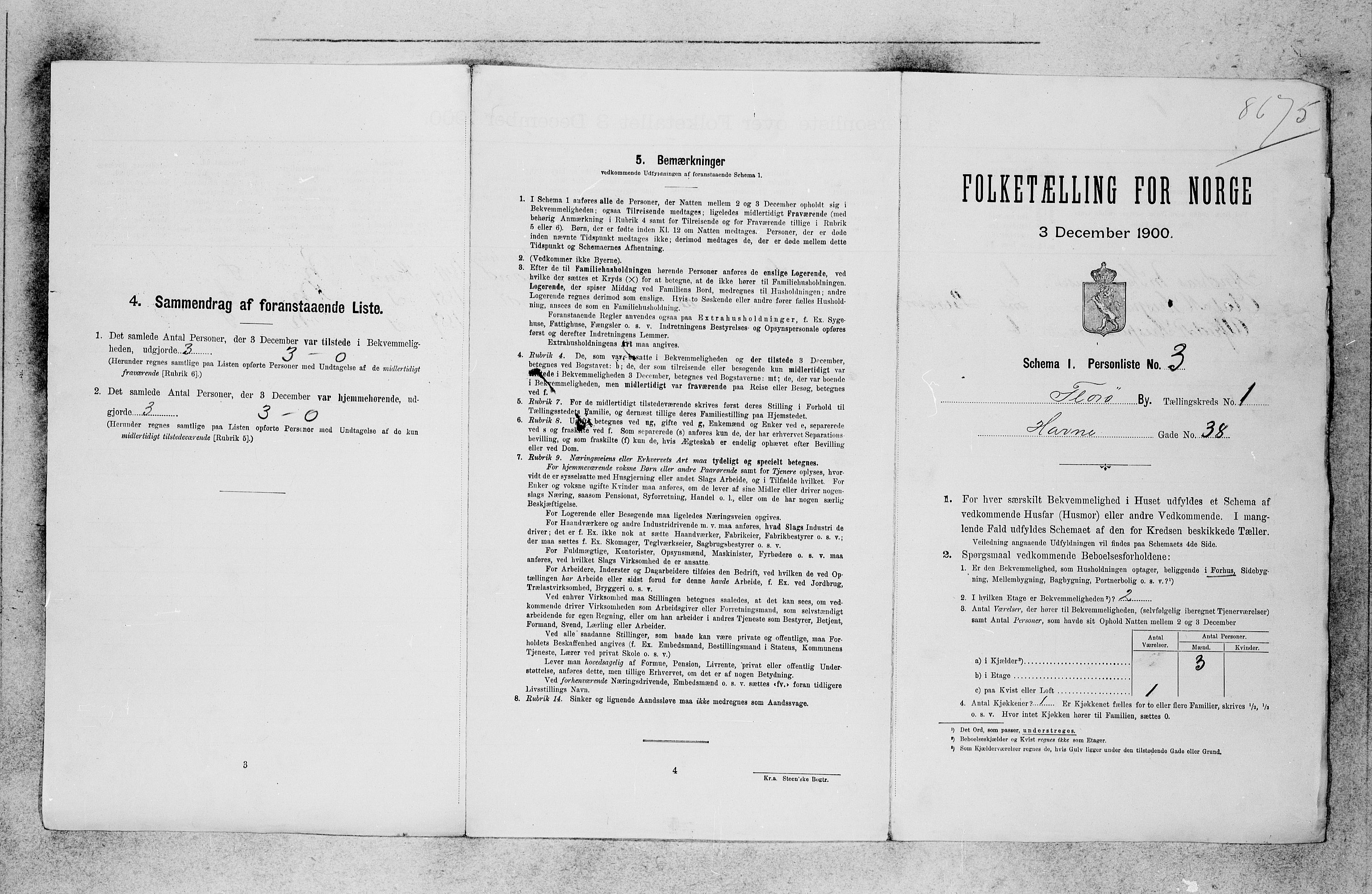 SAB, 1900 census for Florø, 1900, p. 21