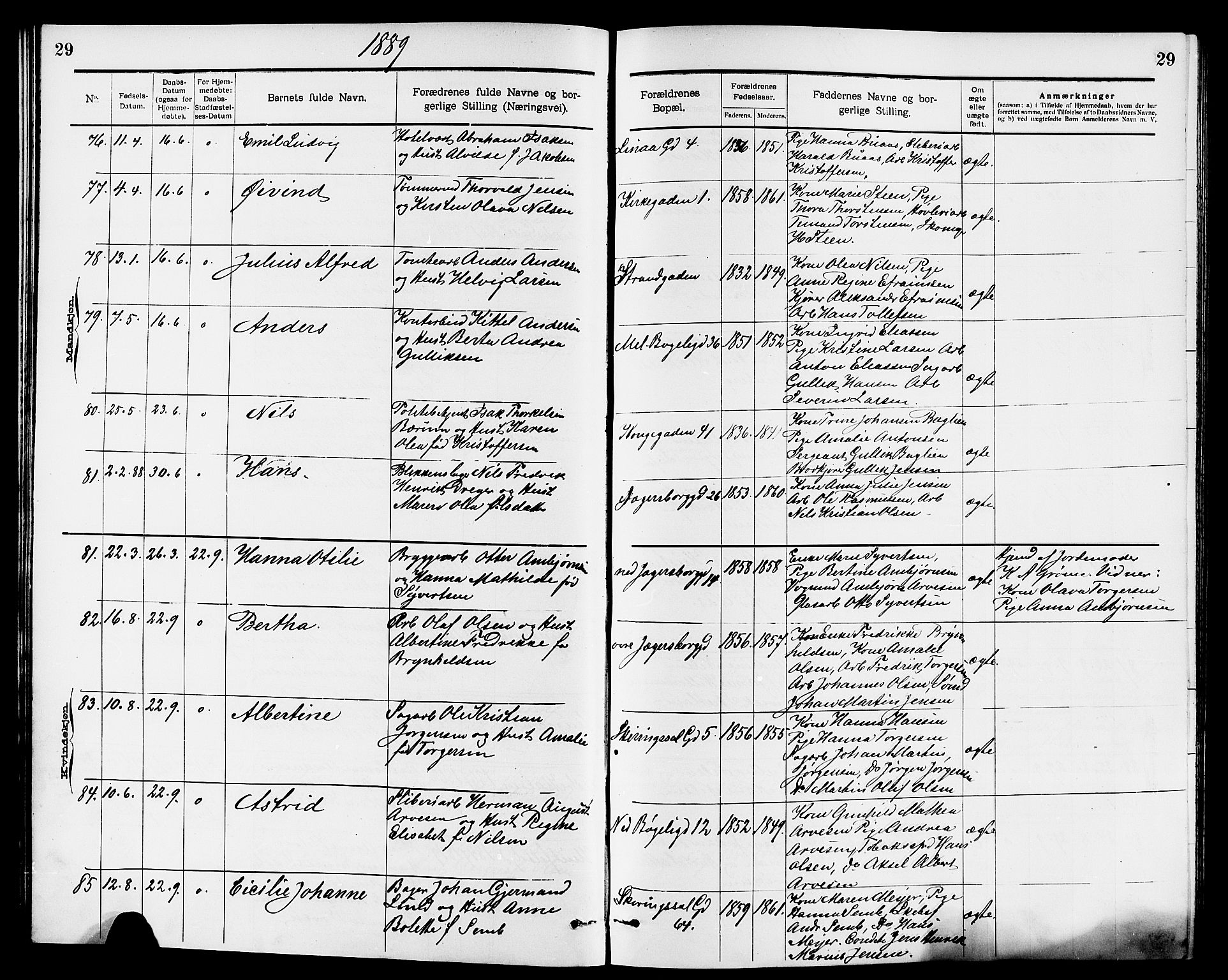 Larvik kirkebøker, SAKO/A-352/G/Ga/L0005: Parish register (copy) no. I 5, 1888-1909, p. 29