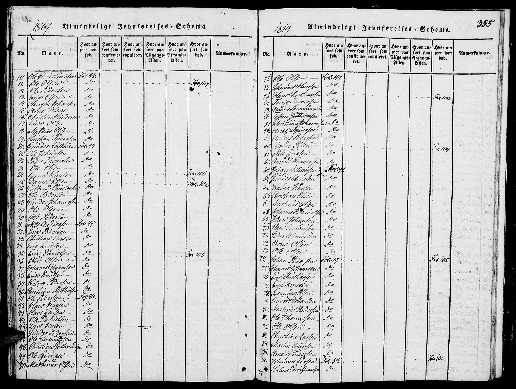 Grue prestekontor, SAH/PREST-036/H/Ha/Haa/L0006: Parish register (official) no. 6, 1814-1830, p. 355