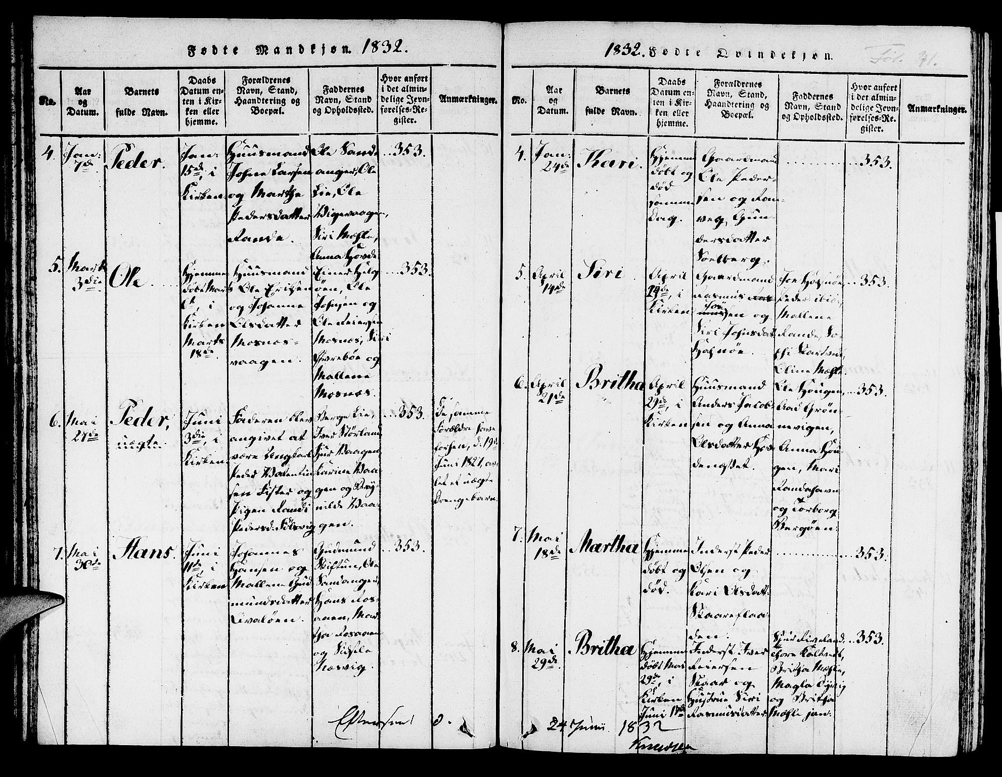 Hjelmeland sokneprestkontor, AV/SAST-A-101843/01/IV/L0004: Parish register (official) no. A 4, 1816-1834, p. 41