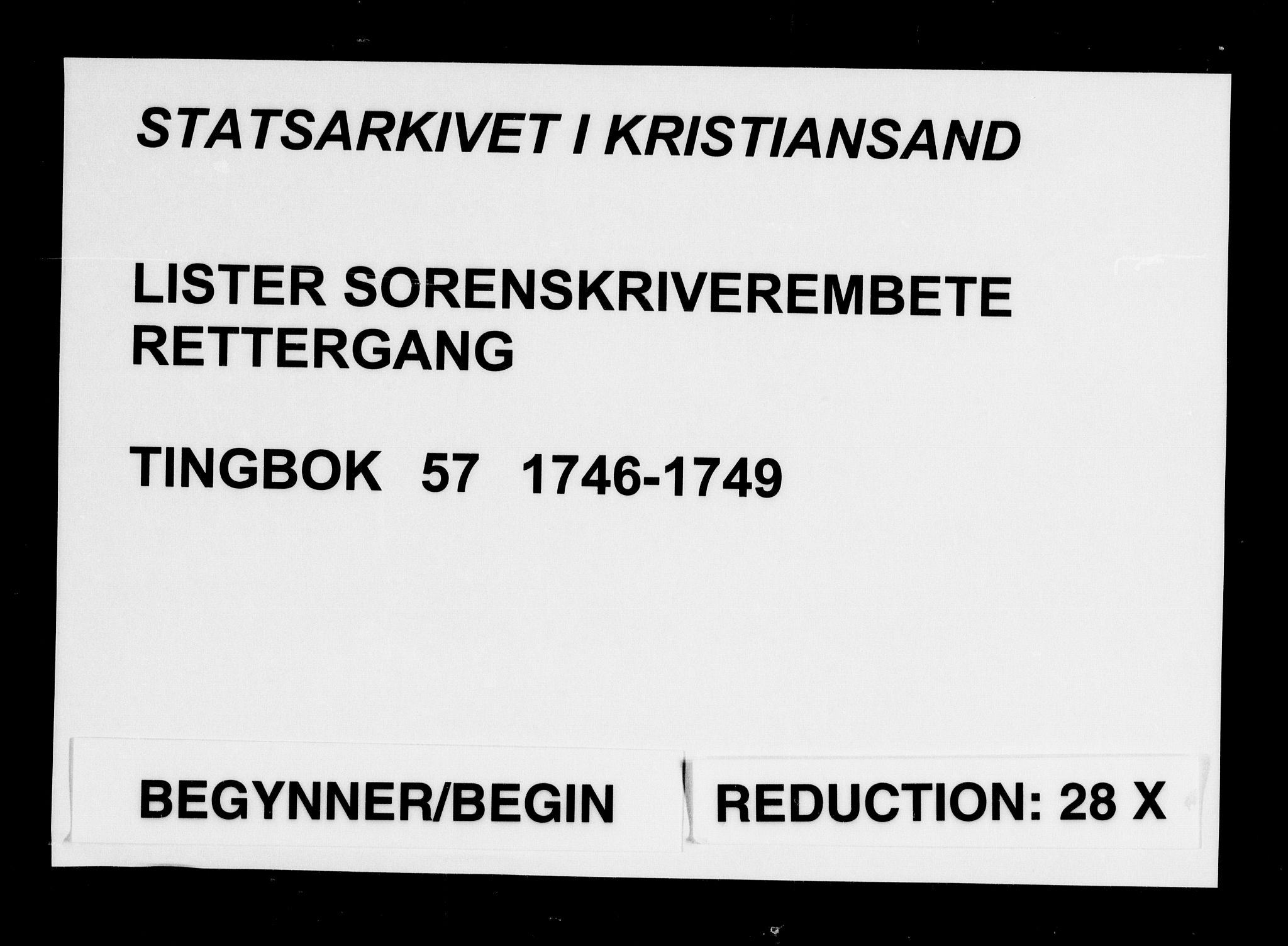 Lister sorenskriveri, SAK/1221-0003/F/Fa/L0057: Tingbok nr 57, 1746-1749