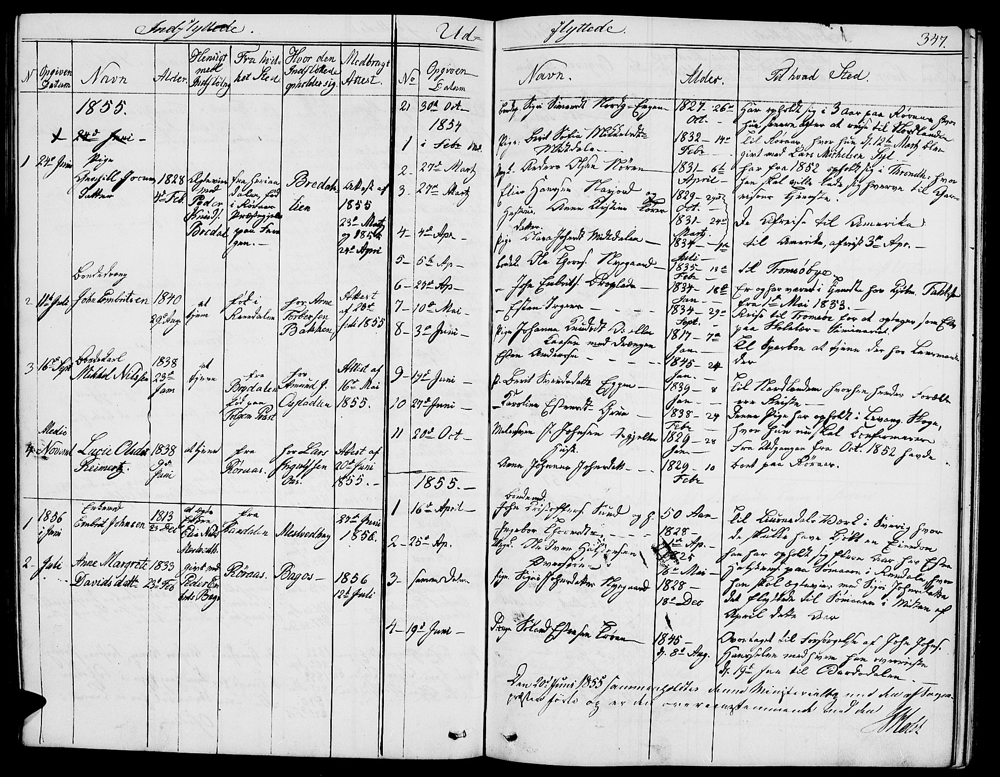 Tolga prestekontor, SAH/PREST-062/L/L0004: Parish register (copy) no. 4, 1845-1887, p. 347