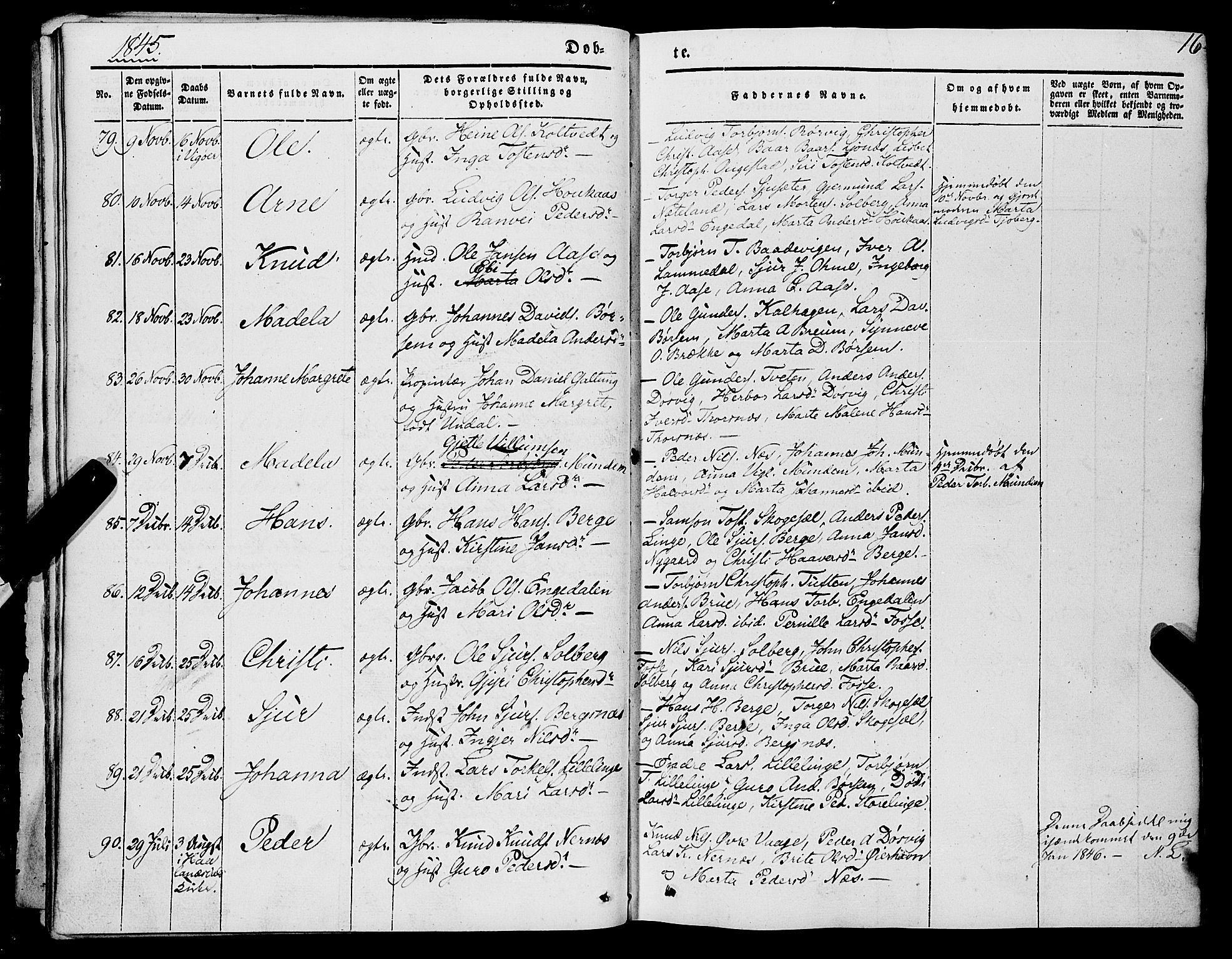 Strandebarm sokneprestembete, SAB/A-78401/H/Haa: Parish register (official) no. A 7, 1844-1872, p. 16