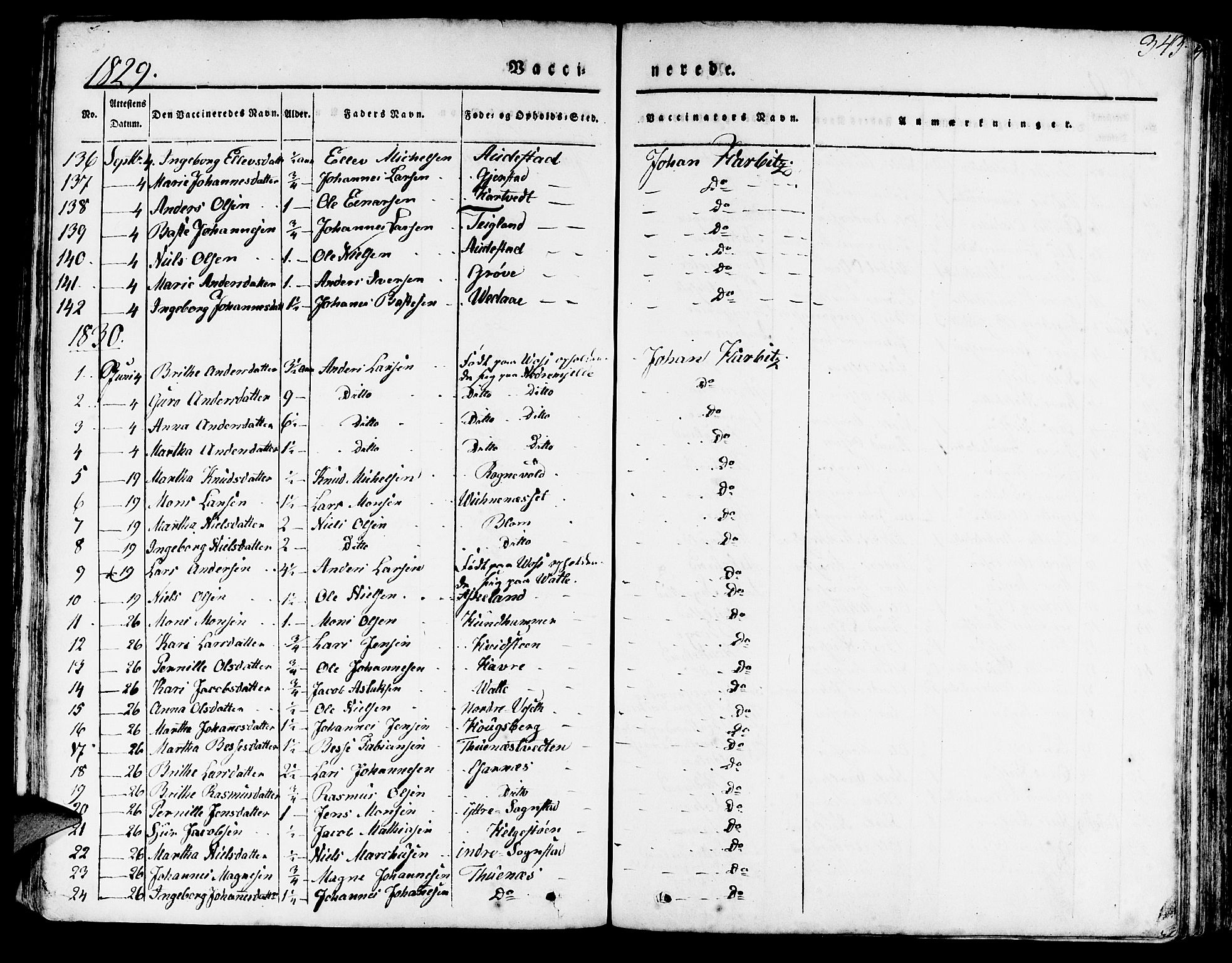 Haus sokneprestembete, SAB/A-75601/H/Haa: Parish register (official) no. A 14, 1827-1838, p. 343