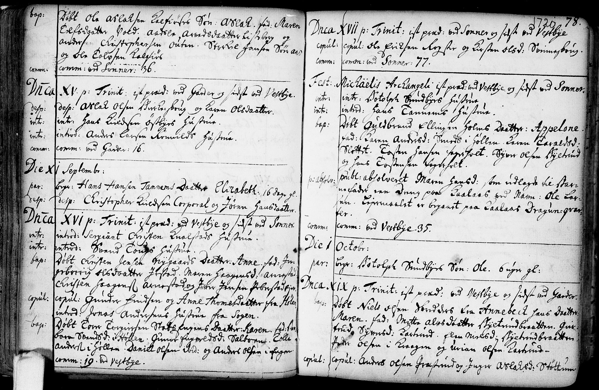 Vestby prestekontor Kirkebøker, AV/SAO-A-10893/F/Fa/L0001.b: Parish register (official) no. I 1B, 1714-1759, p. 78