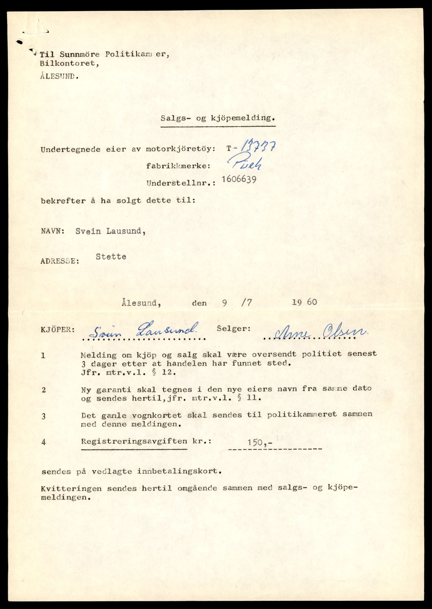 Møre og Romsdal vegkontor - Ålesund trafikkstasjon, AV/SAT-A-4099/F/Fe/L0041: Registreringskort for kjøretøy T 13710 - T 13905, 1927-1998, p. 489