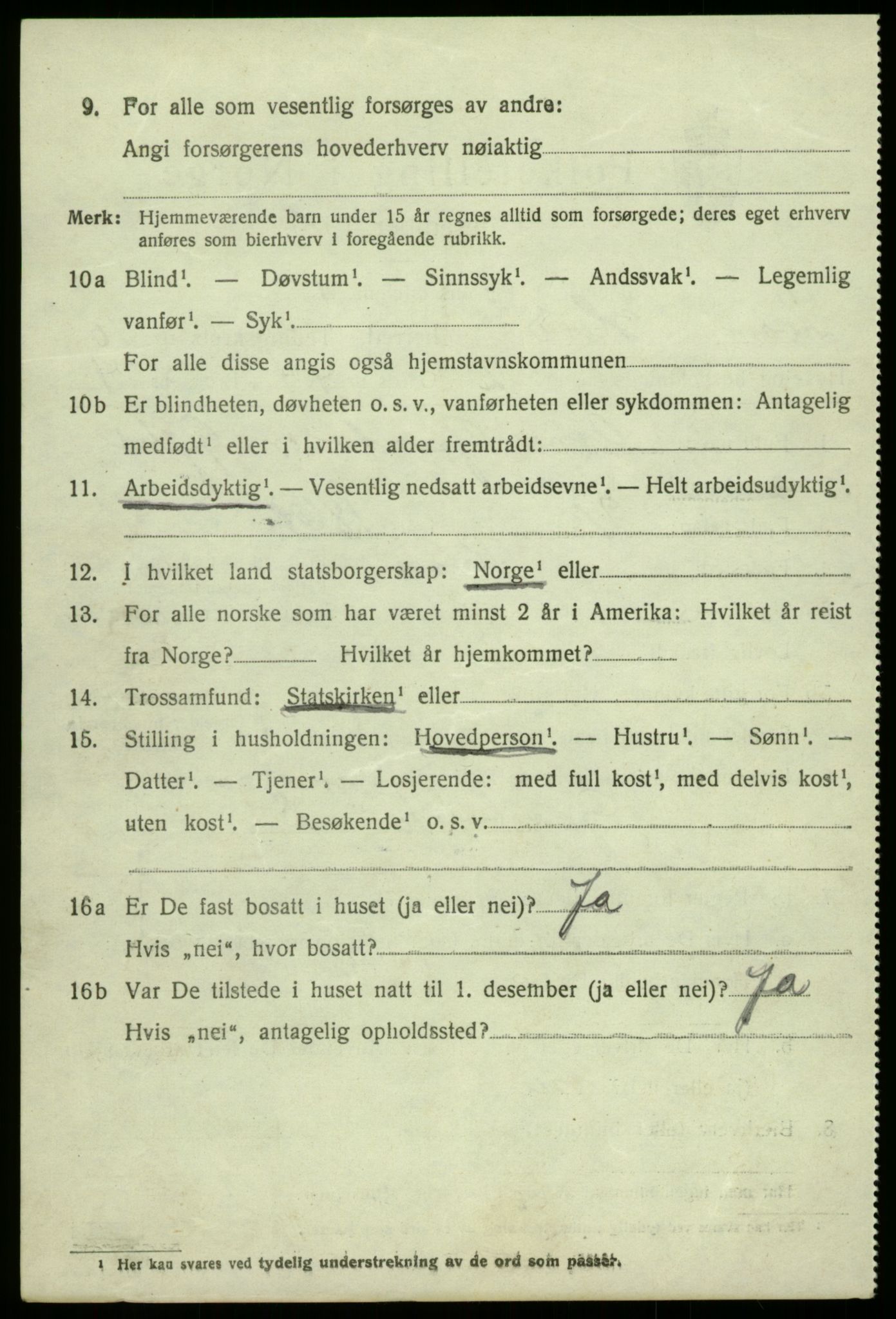 SAB, 1920 census for Kvam, 1920, p. 6336