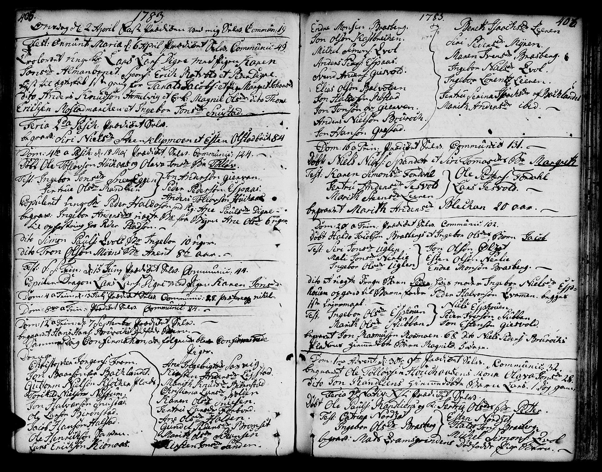 Ministerialprotokoller, klokkerbøker og fødselsregistre - Sør-Trøndelag, AV/SAT-A-1456/606/L0282: Parish register (official) no. 606A02 /3, 1781-1817, p. 405-406