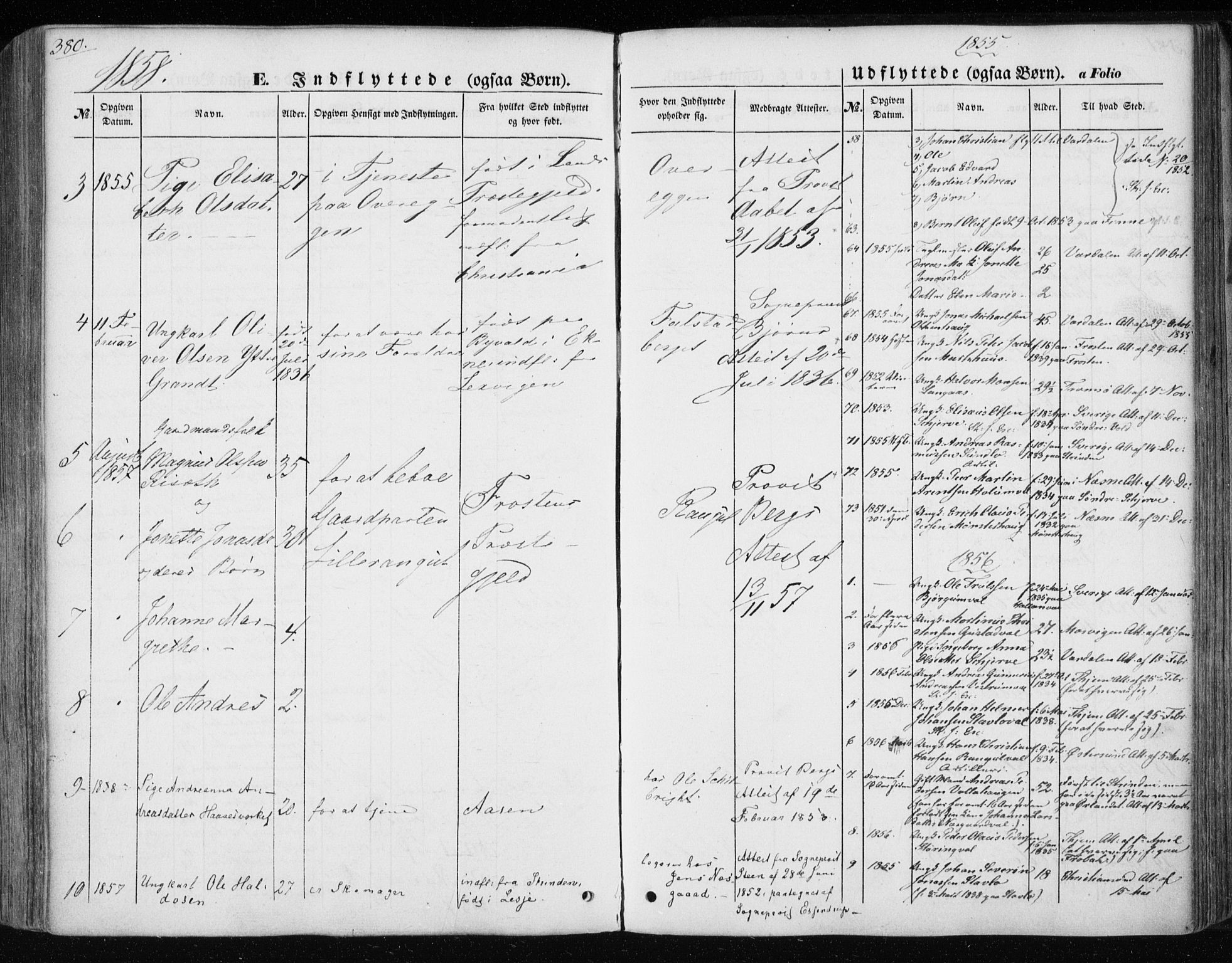 Ministerialprotokoller, klokkerbøker og fødselsregistre - Nord-Trøndelag, AV/SAT-A-1458/717/L0154: Parish register (official) no. 717A07 /1, 1850-1862, p. 380