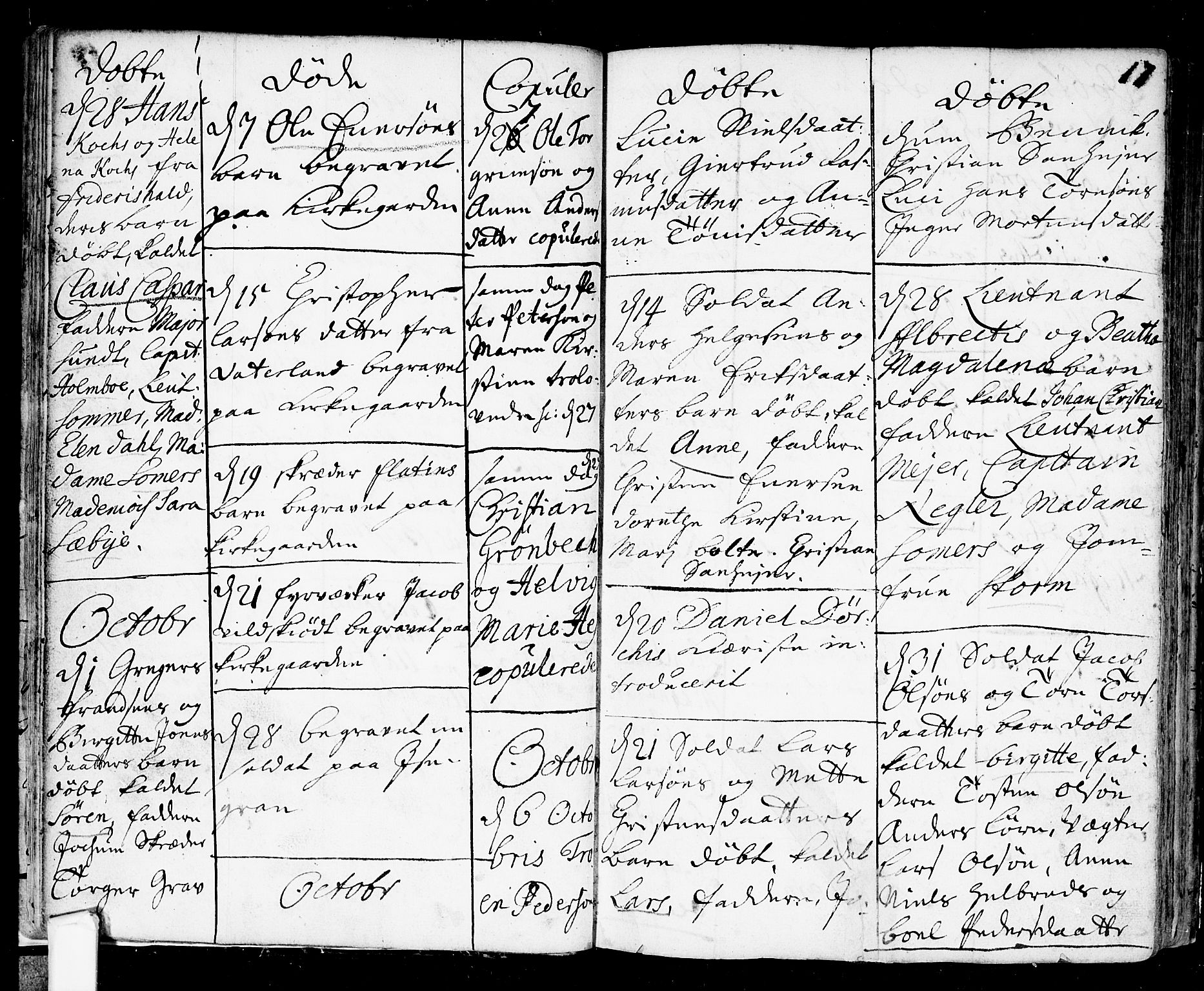 Fredrikstad prestekontor Kirkebøker, AV/SAO-A-11082/F/Fa/L0001: Parish register (official) no. 1, 1717-1731, p. 17