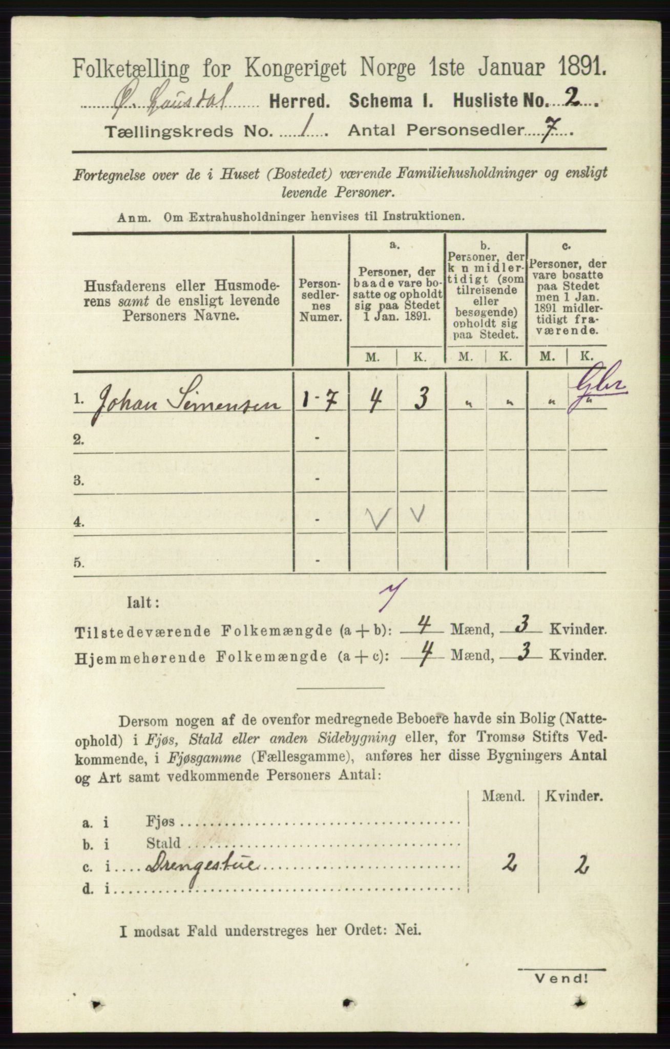 RA, 1891 census for 0522 Østre Gausdal, 1891, p. 23
