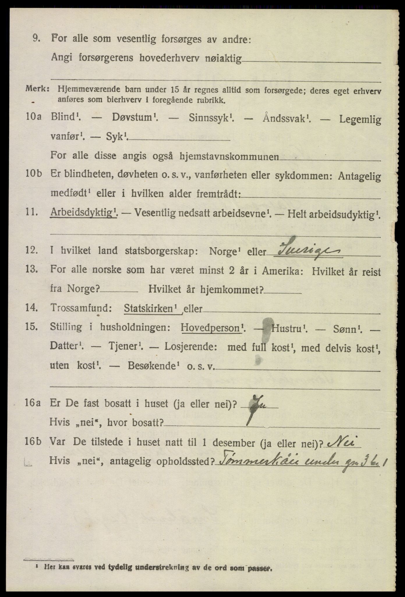 SAH, 1920 census for Trysil, 1920, p. 3544