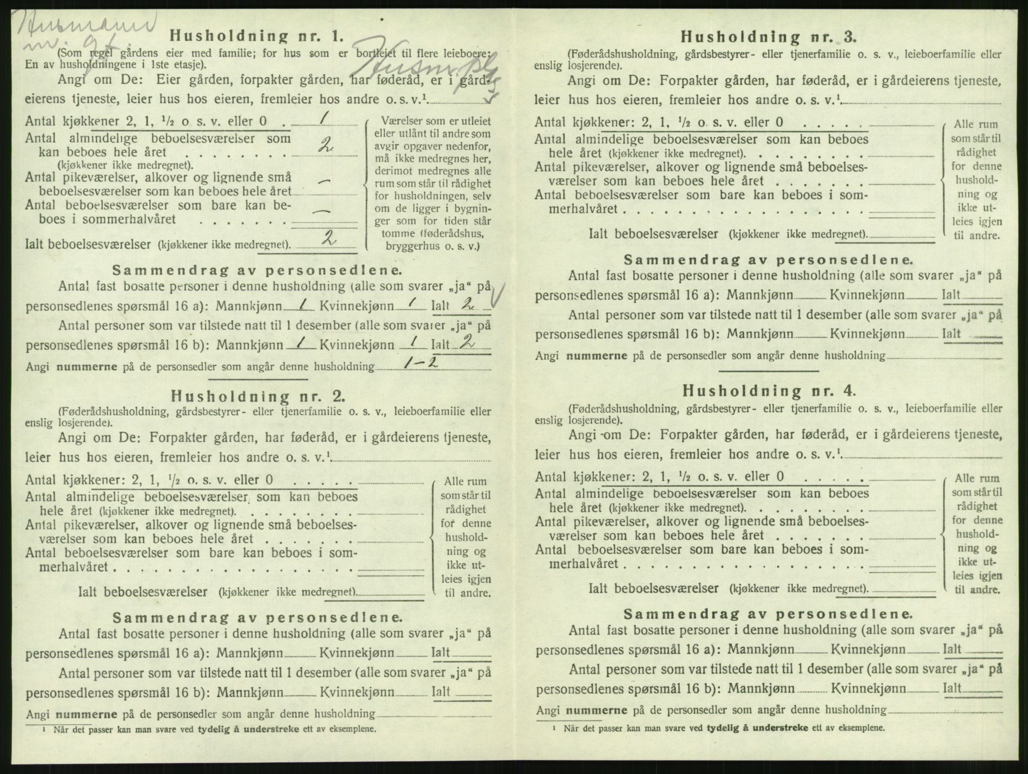 SAT, 1920 census for Korgen, 1920, p. 289