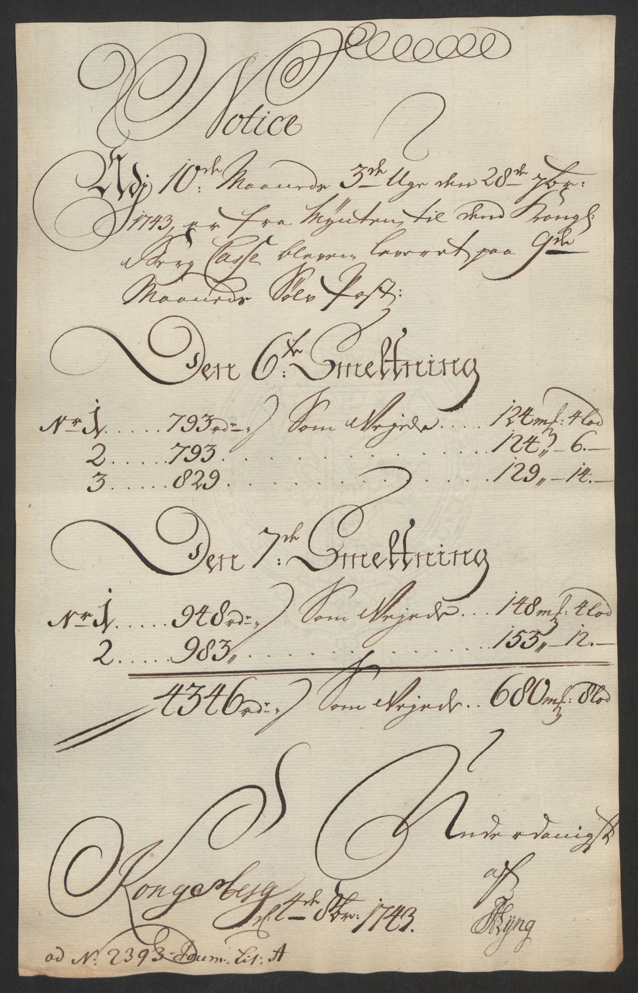 Rentekammeret inntil 1814, Realistisk ordnet avdeling, AV/RA-EA-4070/Oa/L0014: [Y17]: Forskjellige dokumenter om Kongsbergs mynt, 1723-1765, p. 154