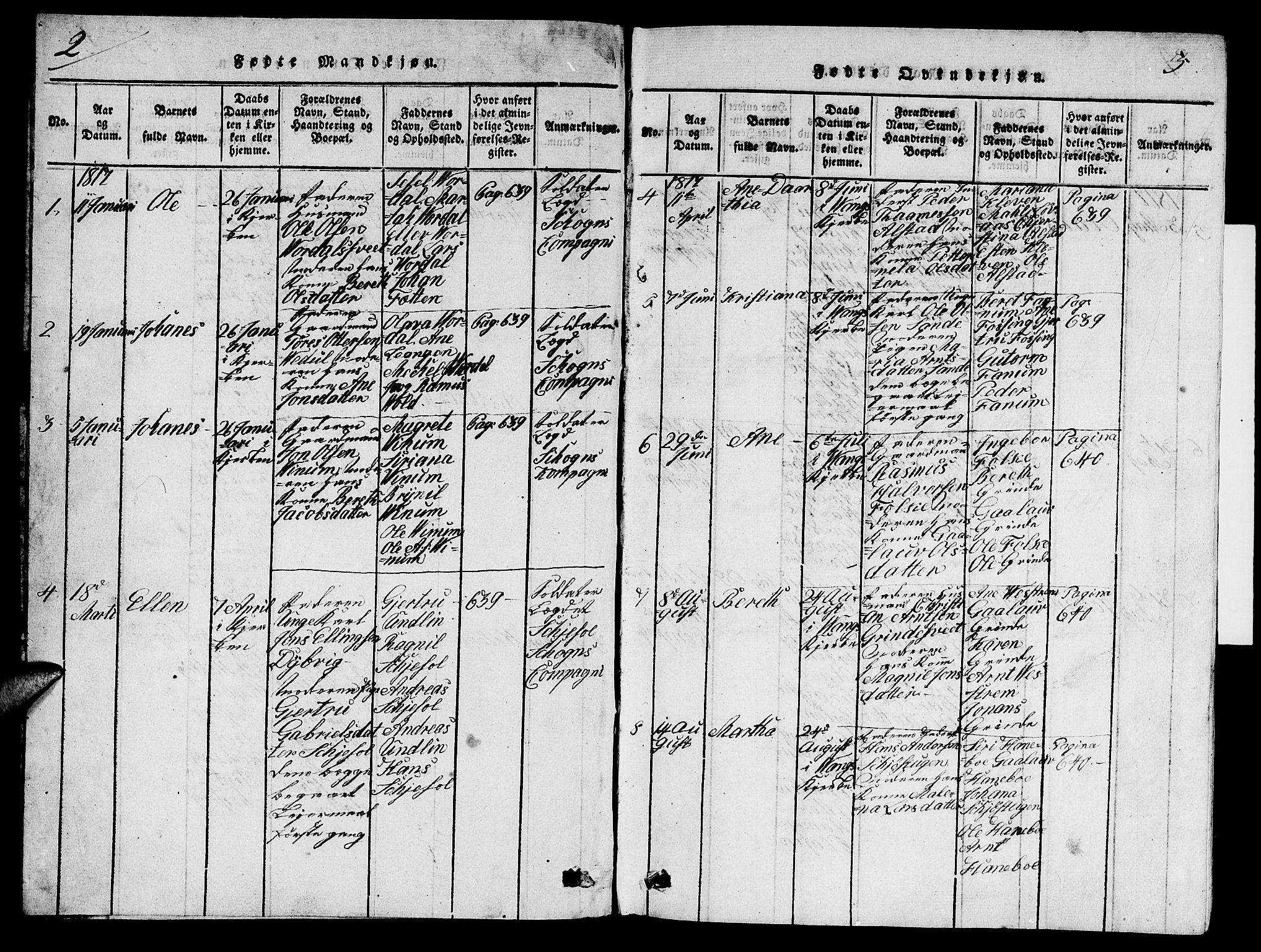Ministerialprotokoller, klokkerbøker og fødselsregistre - Nord-Trøndelag, SAT/A-1458/714/L0132: Parish register (copy) no. 714C01, 1817-1824, p. 2-3