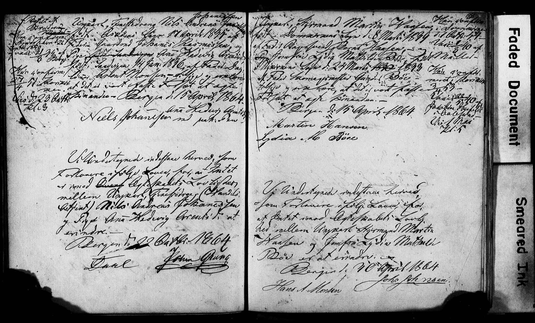 Korskirken sokneprestembete, AV/SAB-A-76101: Best man's statements no. II.5.2, 1859-1865, p. 188