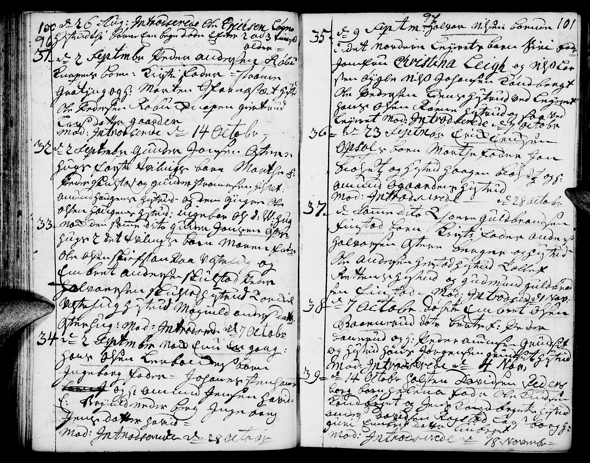 Elverum prestekontor, AV/SAH-PREST-044/H/Ha/Haa/L0002: Parish register (official) no. 2, 1751-1756, p. 100-101