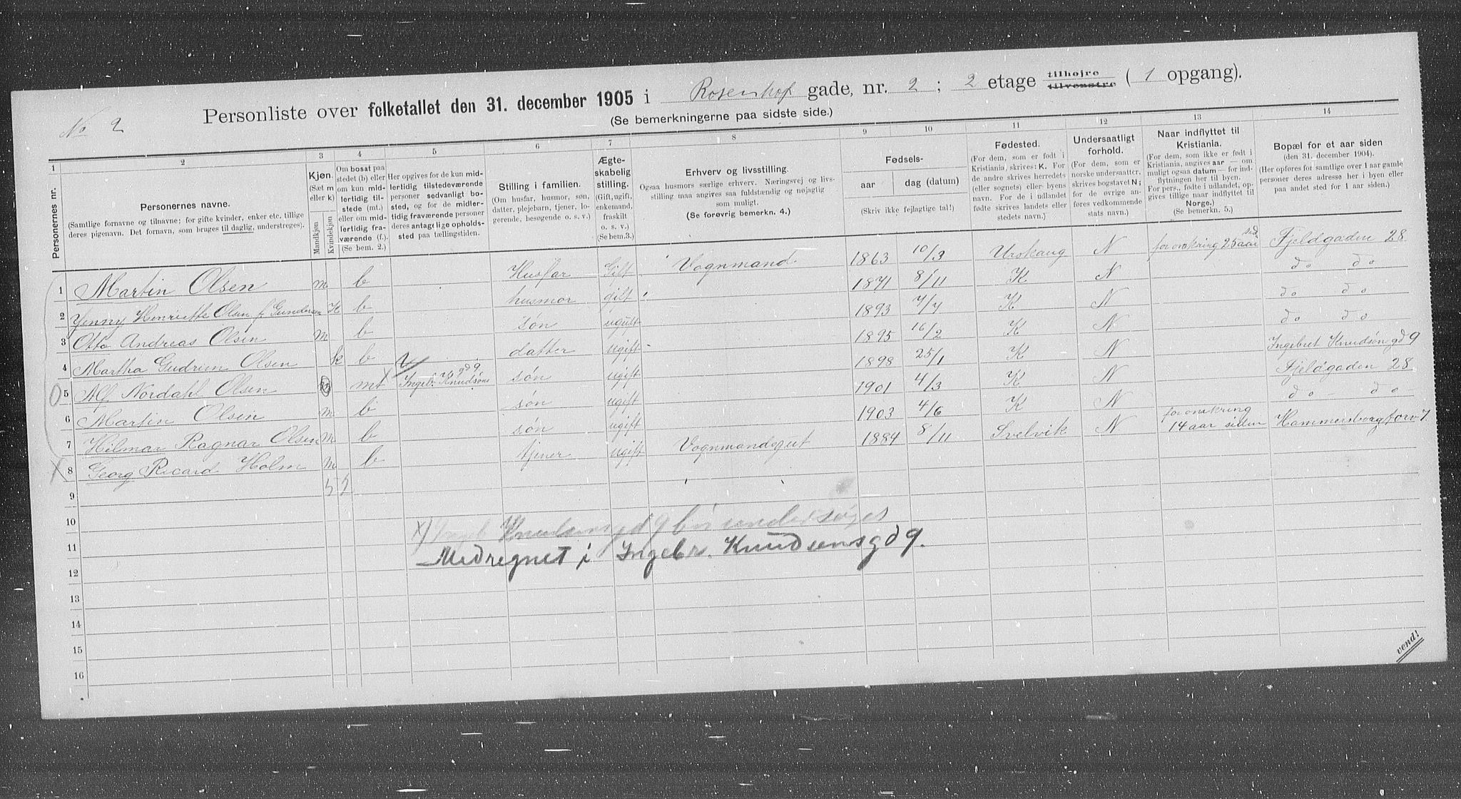 OBA, Municipal Census 1905 for Kristiania, 1905, p. 44061