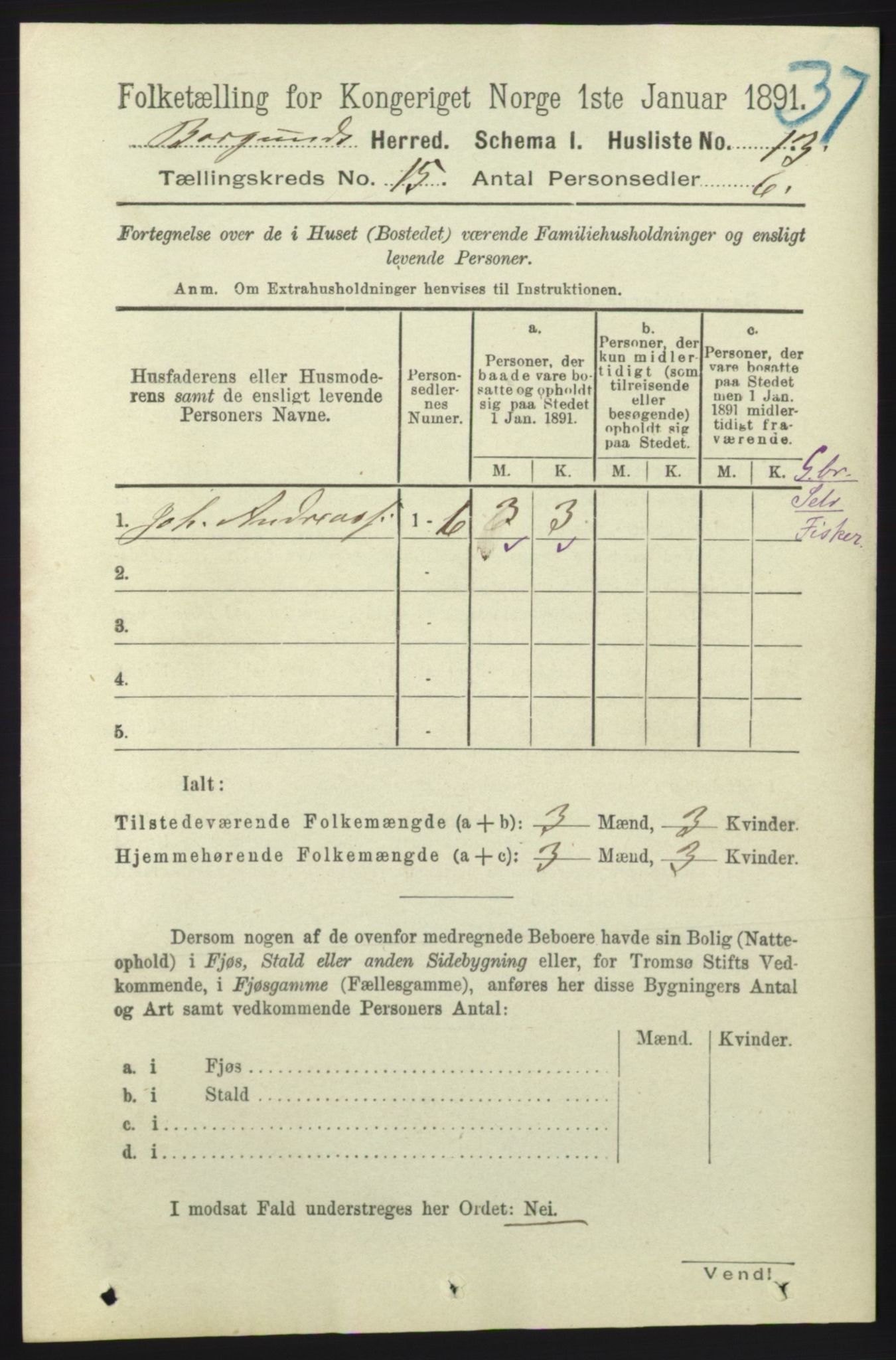 RA, 1891 census for 1531 Borgund, 1891, p. 4453