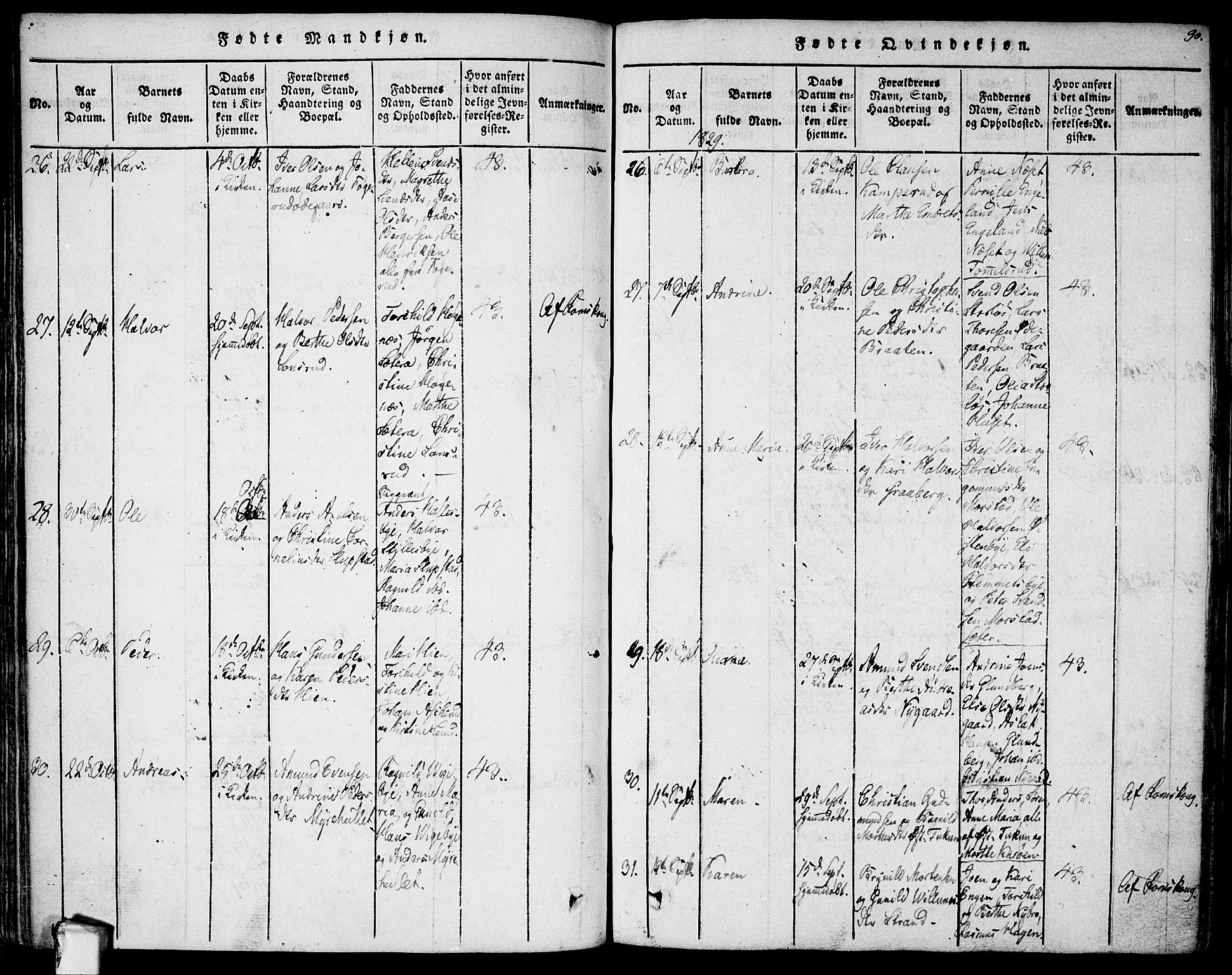 Rødenes prestekontor Kirkebøker, AV/SAO-A-2005/F/Fa/L0004: Parish register (official) no. I 4, 1814-1838, p. 90